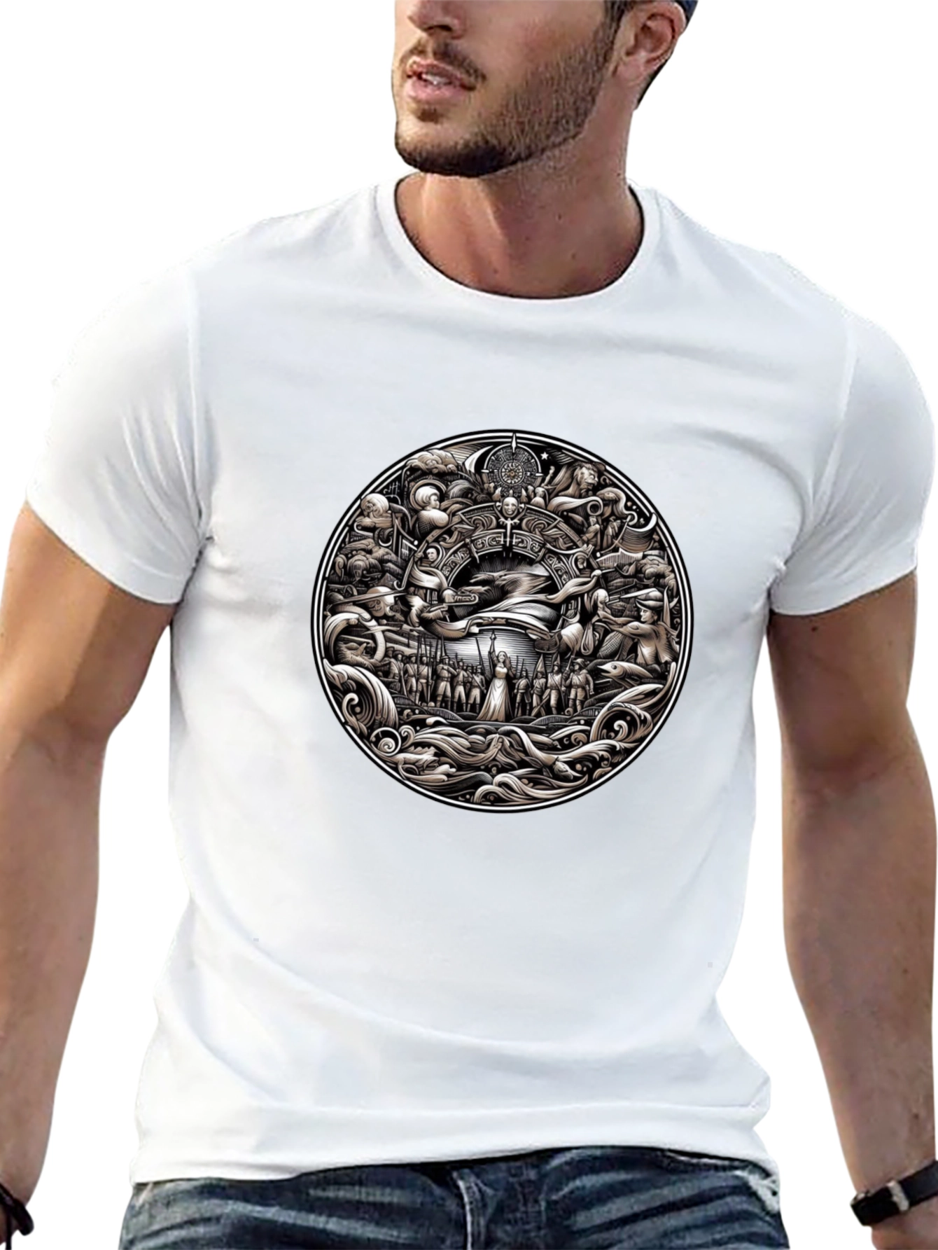 Ornate Circle Graphic Tee - Mens