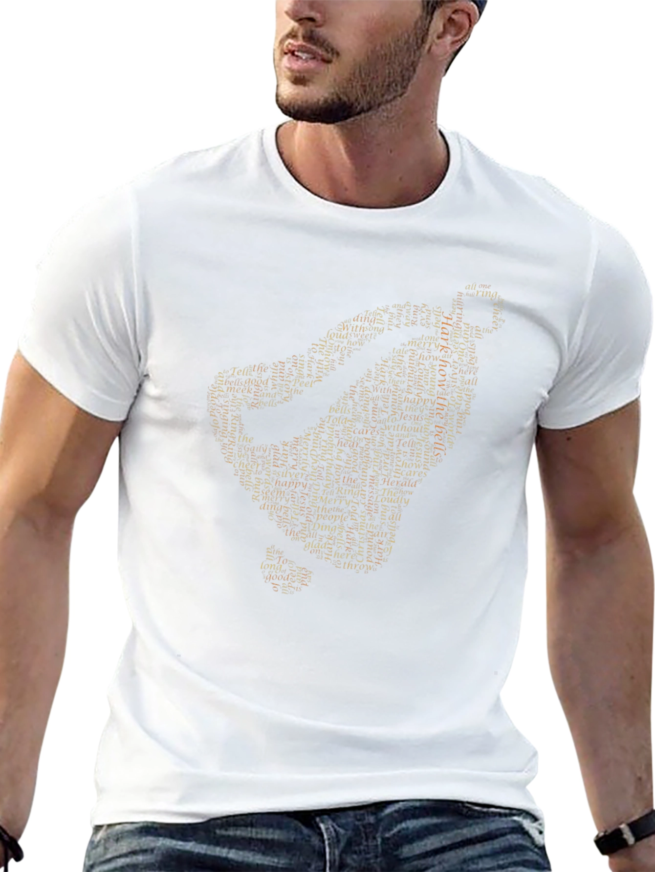 Bells Text Art T-Shirt - Soft Cotton Blend