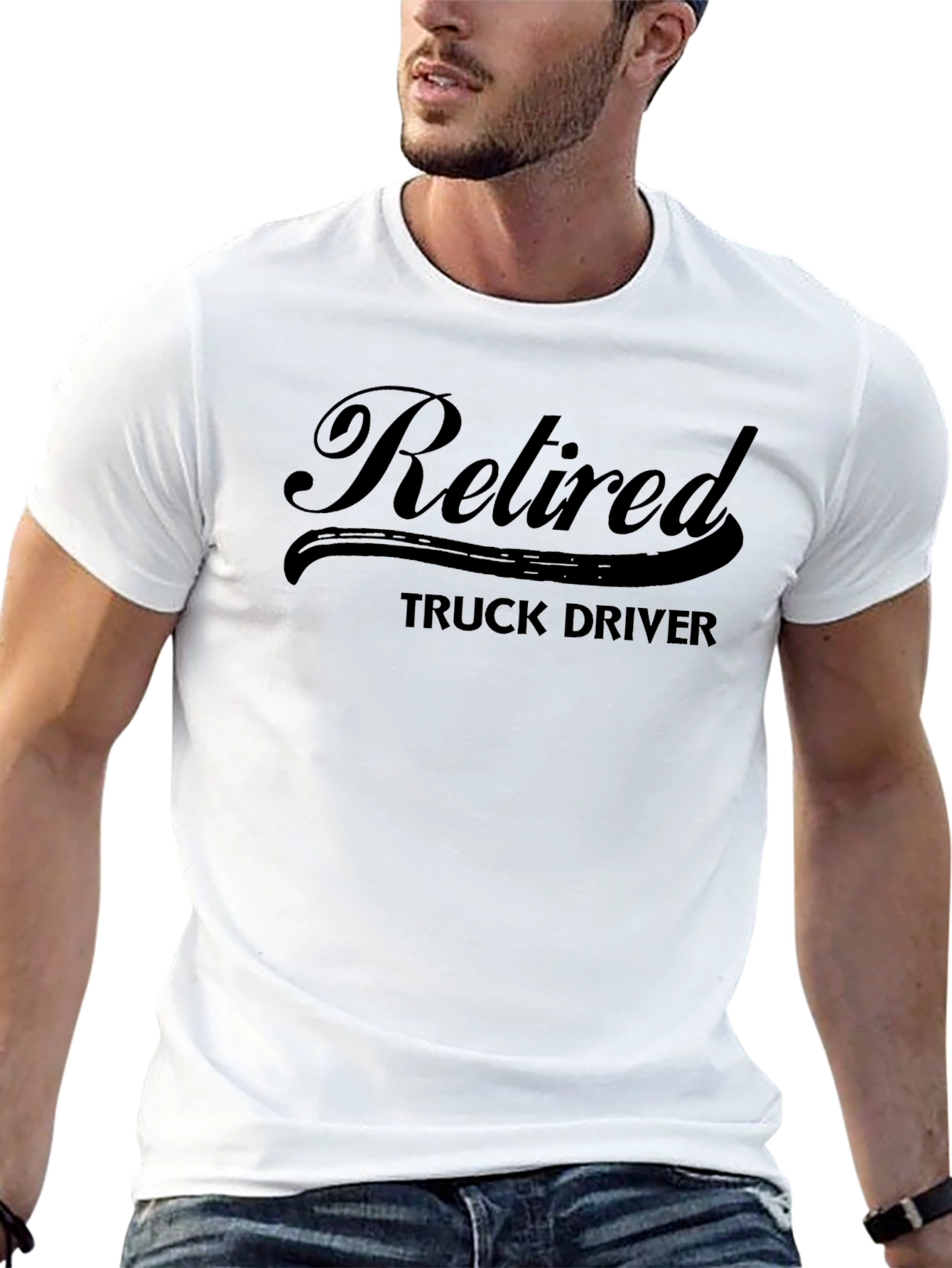 Retired Truck Driver Black Graphic T-Shirt