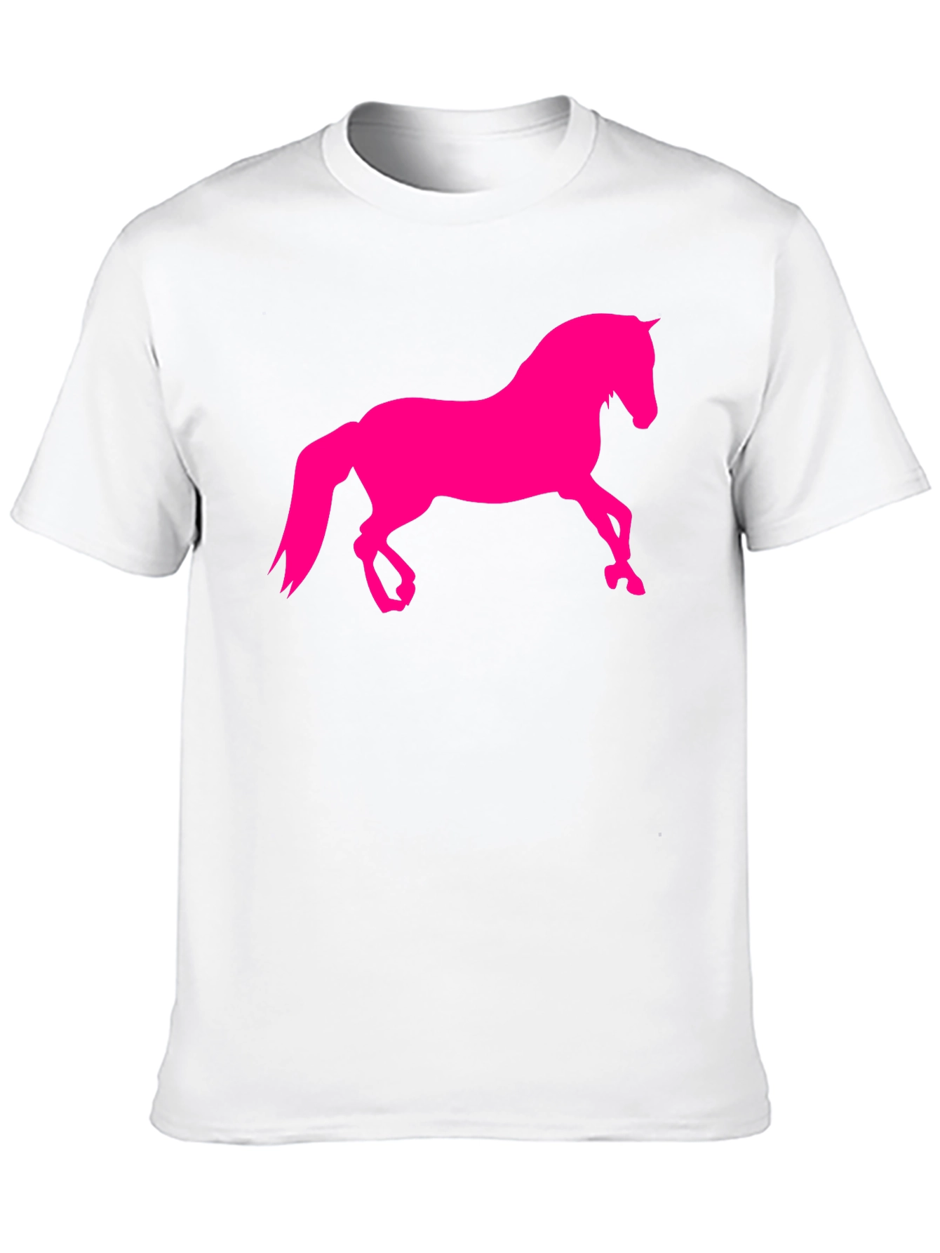 Black T-Shirt with Hot Pink Horse Graphic