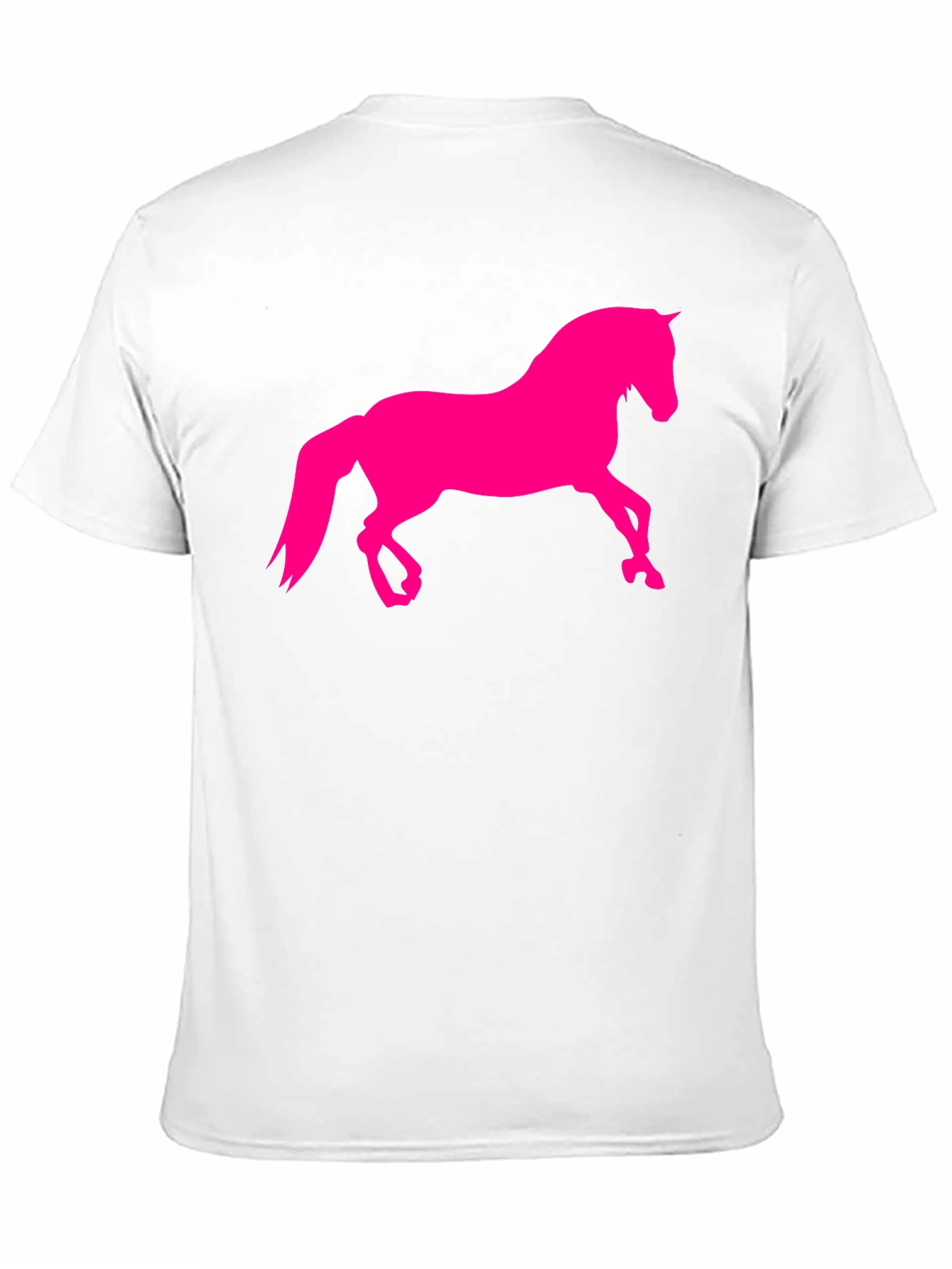 Black T-Shirt with Hot Pink Horse Graphic