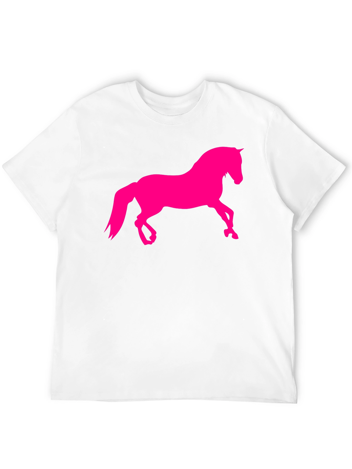 Black T-Shirt with Hot Pink Horse Graphic