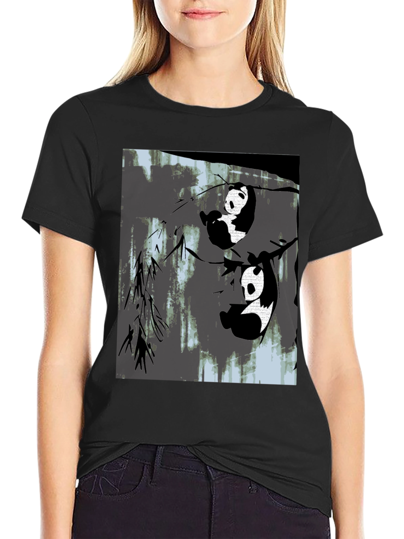 Panda Graphic Black T-Shirt