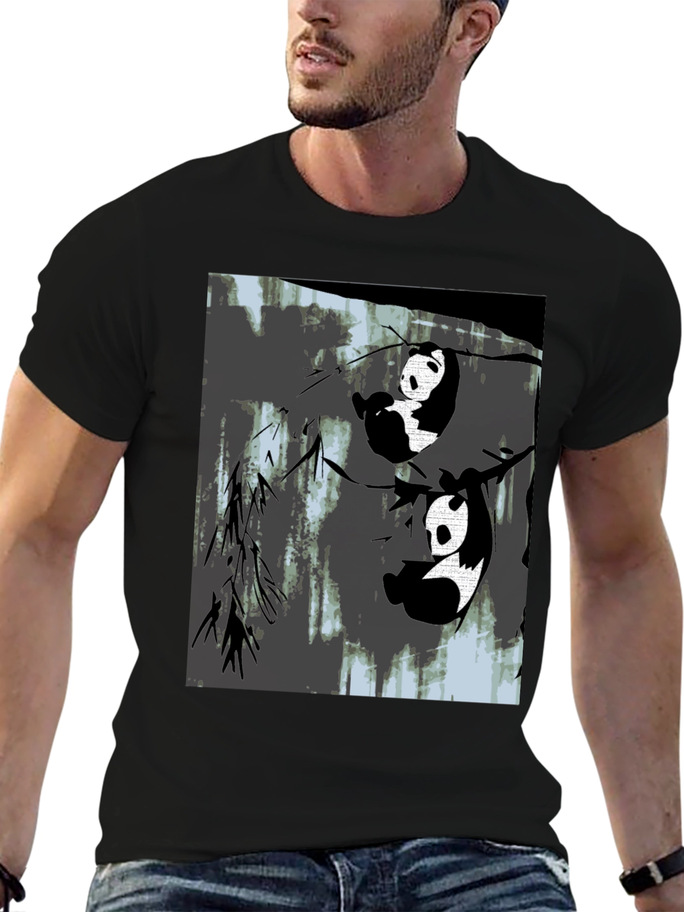 Panda Graphic Black T-Shirt