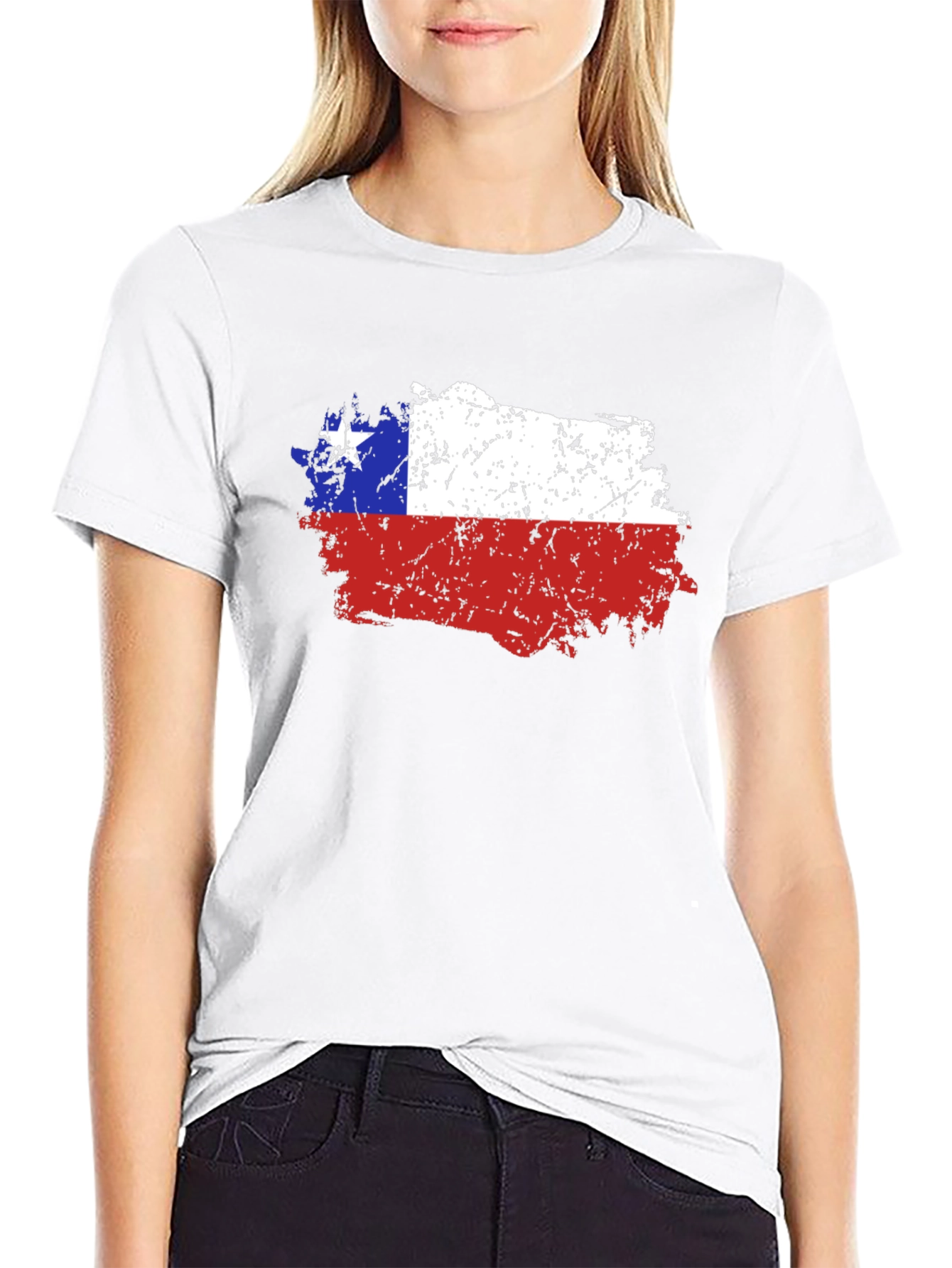 Chile Flag Distressed T-Shirt - Mens Graphic Tee