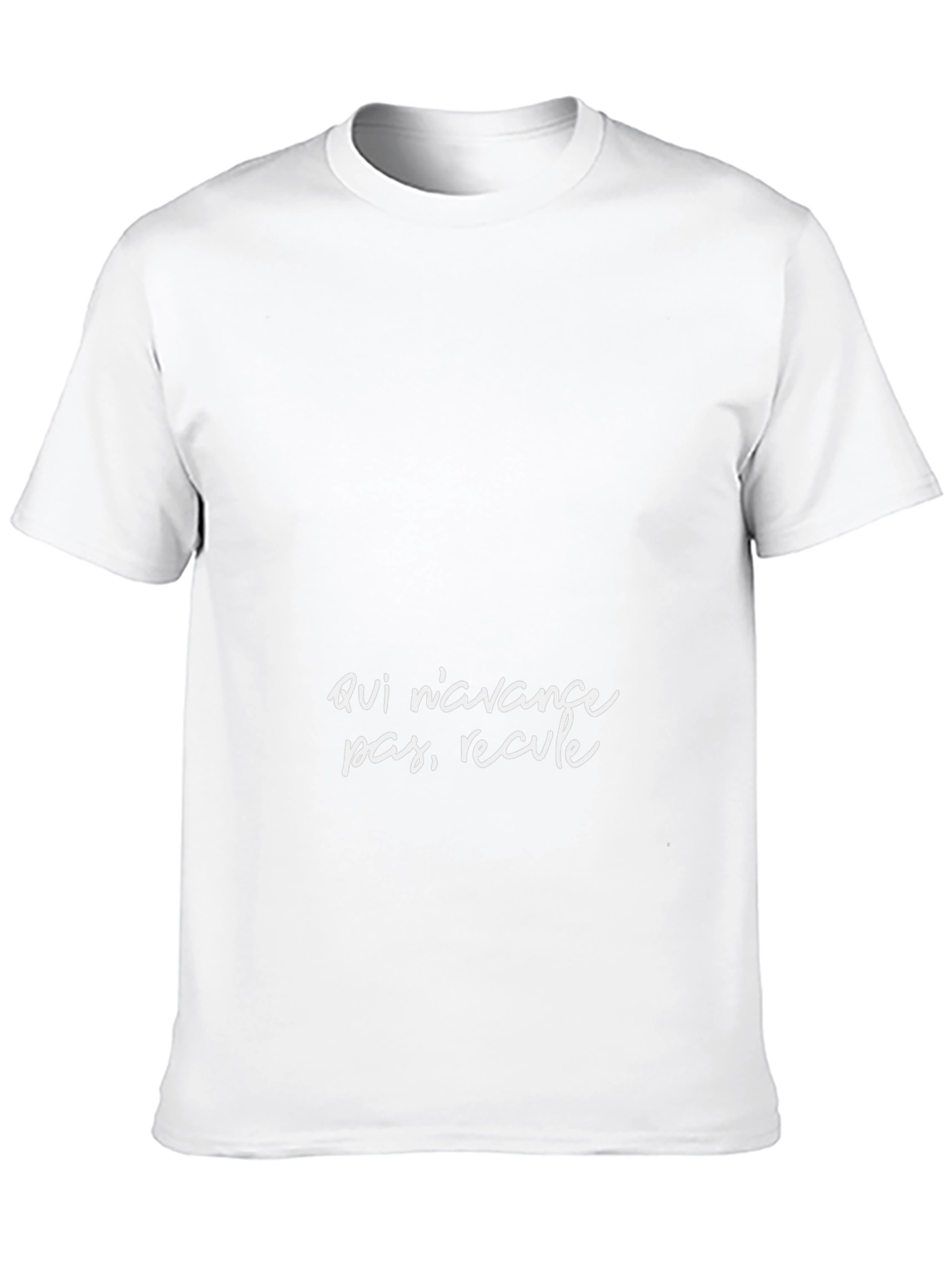 Black T-Shirt: Qui navance pas recule Slogan Tee