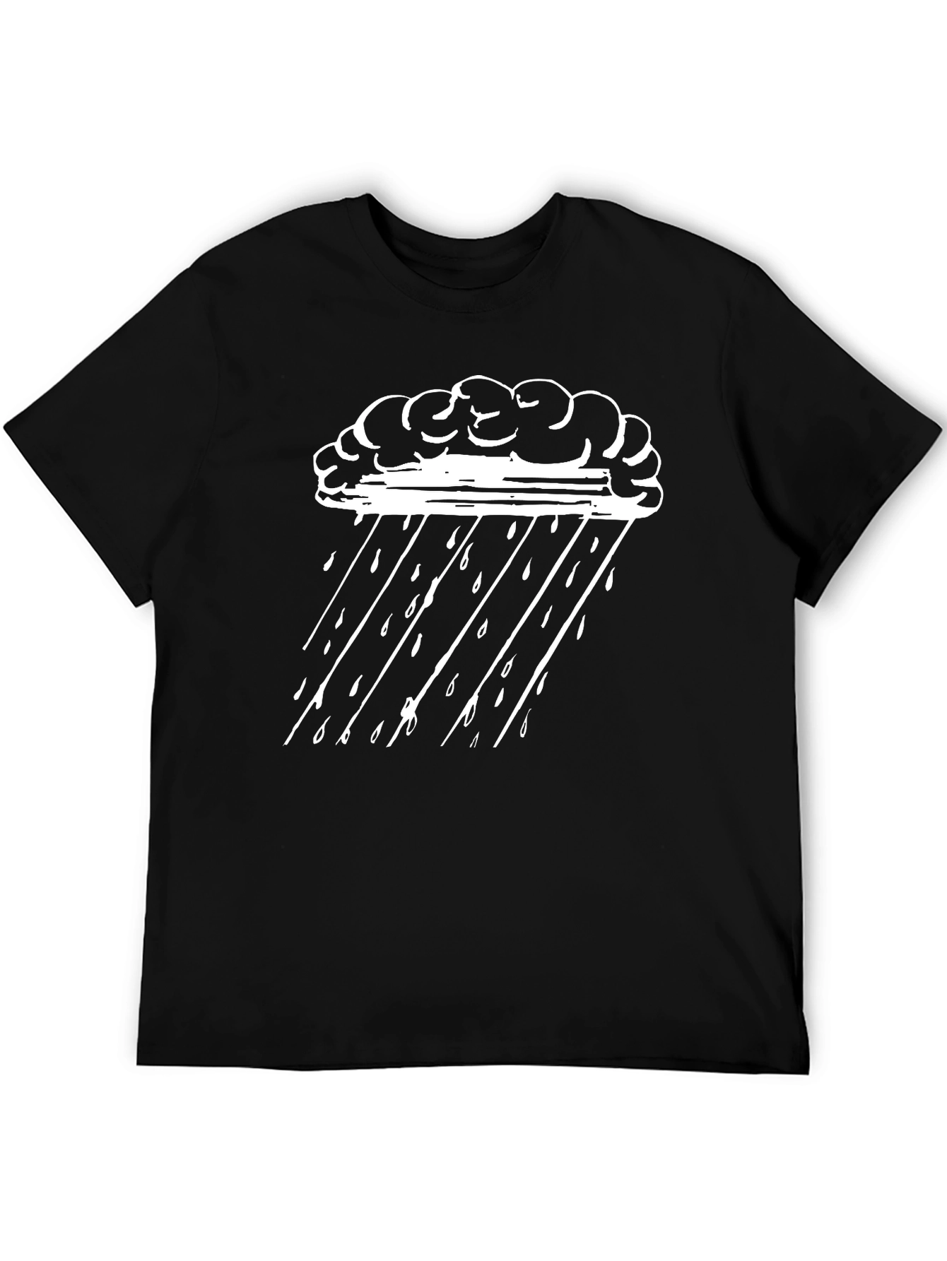 Cloudy Rain Tee - Stylish Weather Graphic T-Shirt