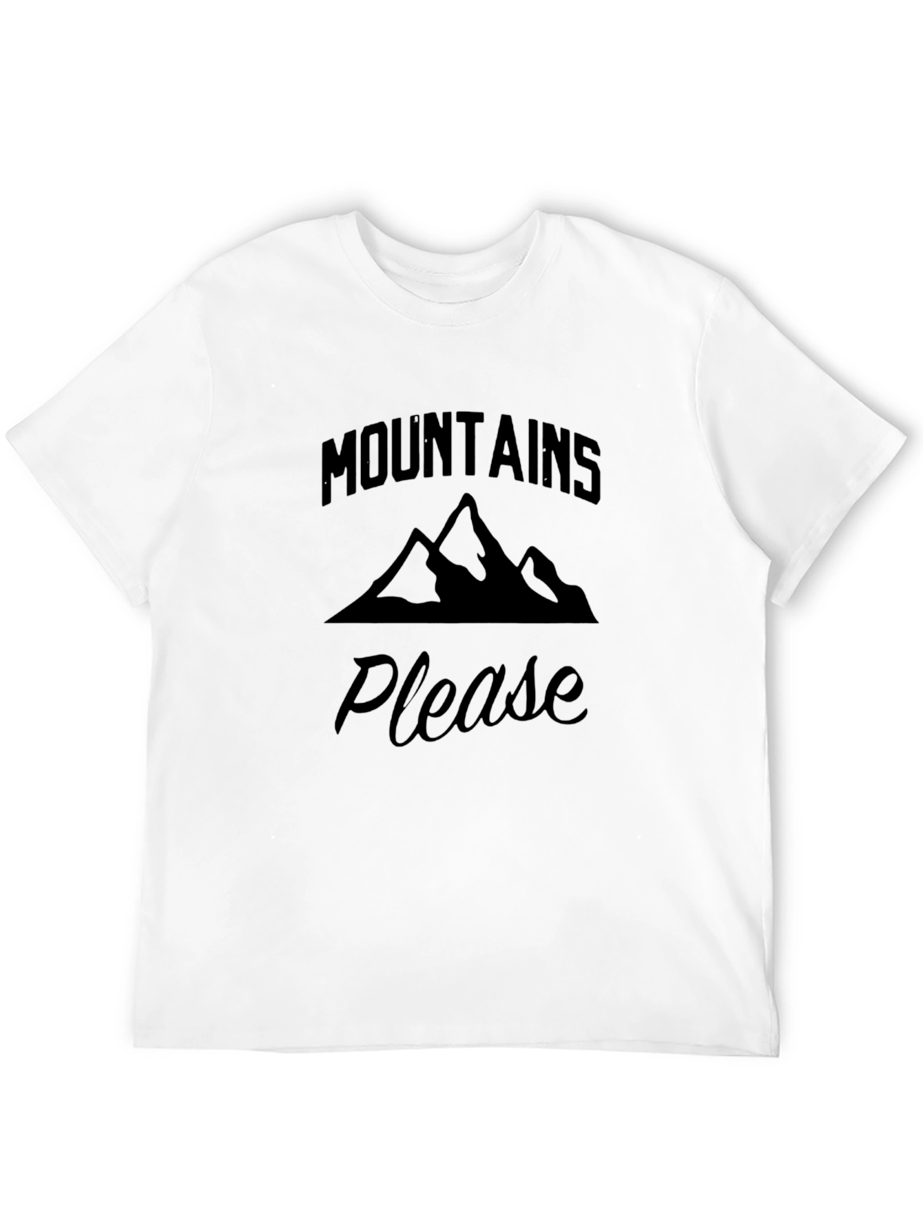 Mountains Please Black Graphic Tee Shirt