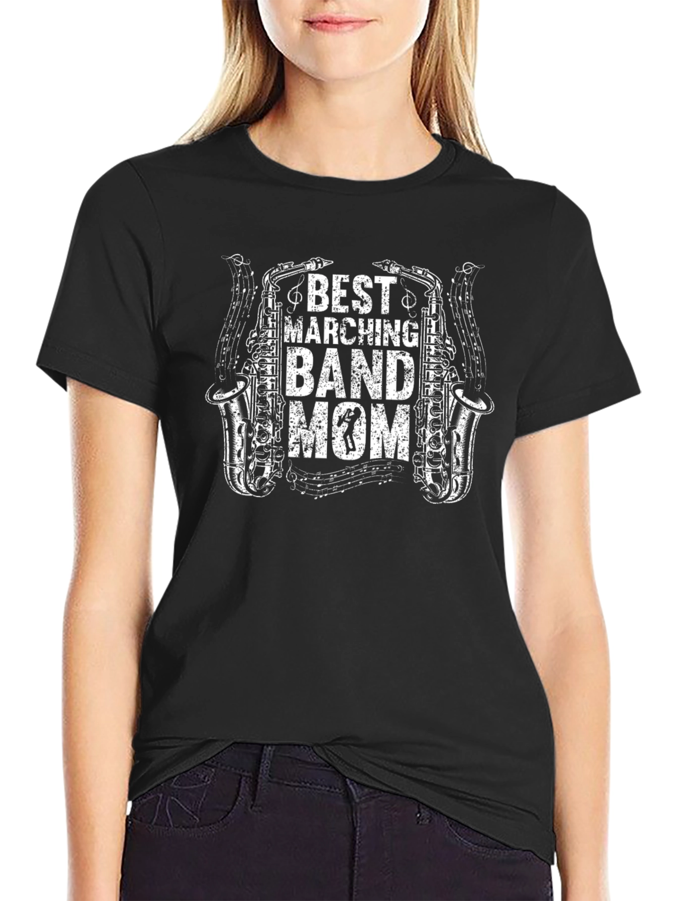 Best Marching Band Mom Black T-Shirt
