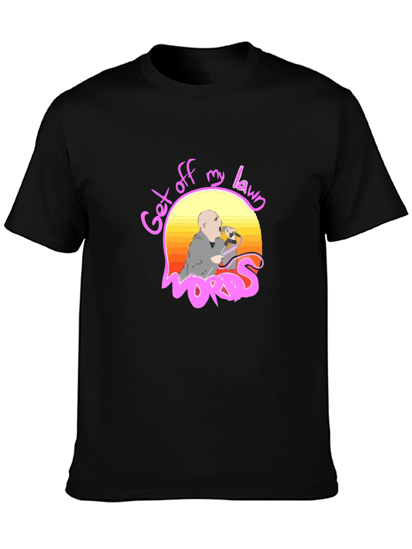 Get Off My Lawn Graphic Tee - Black