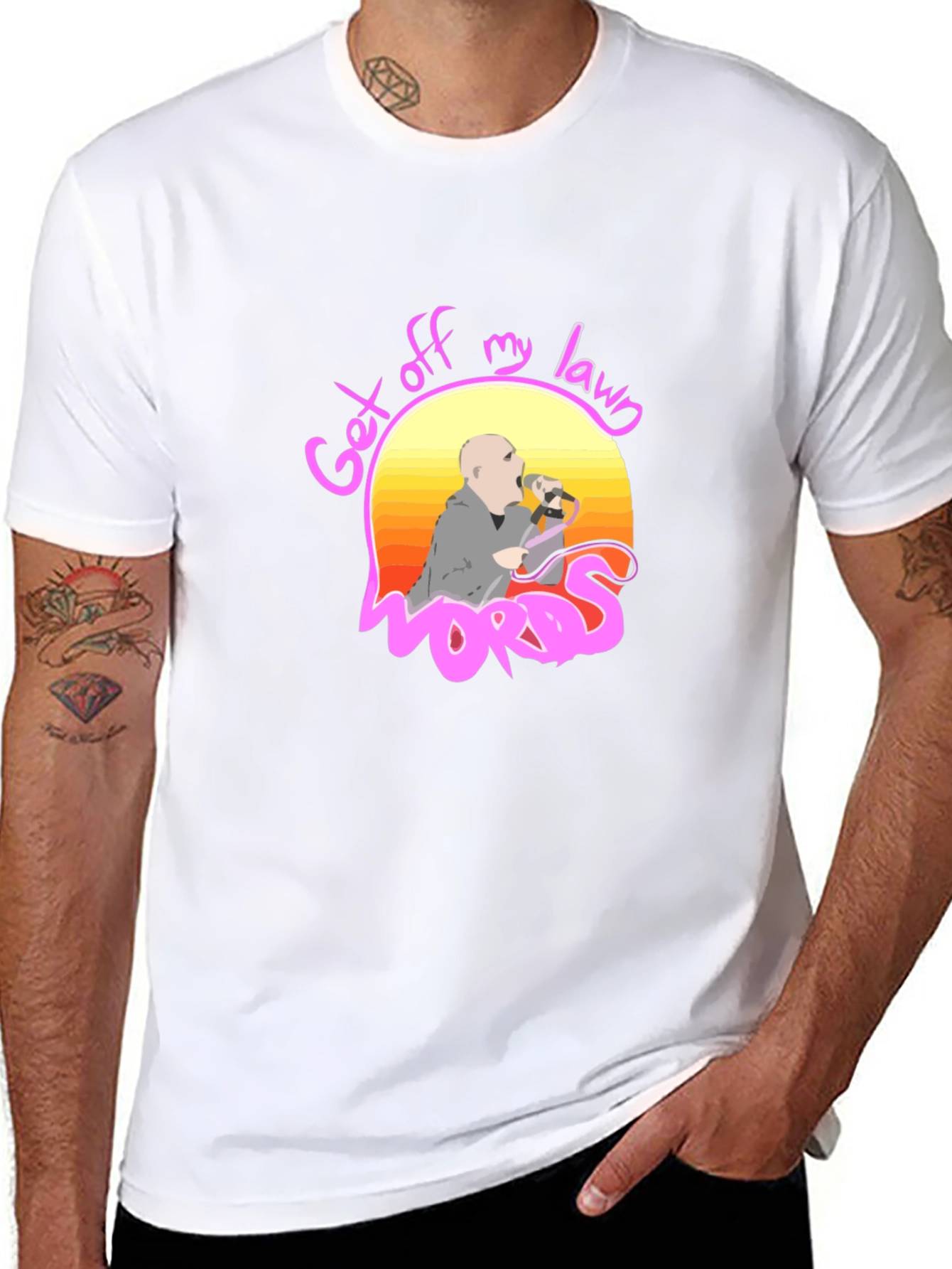 Get Off My Lawn Graphic Tee - Black