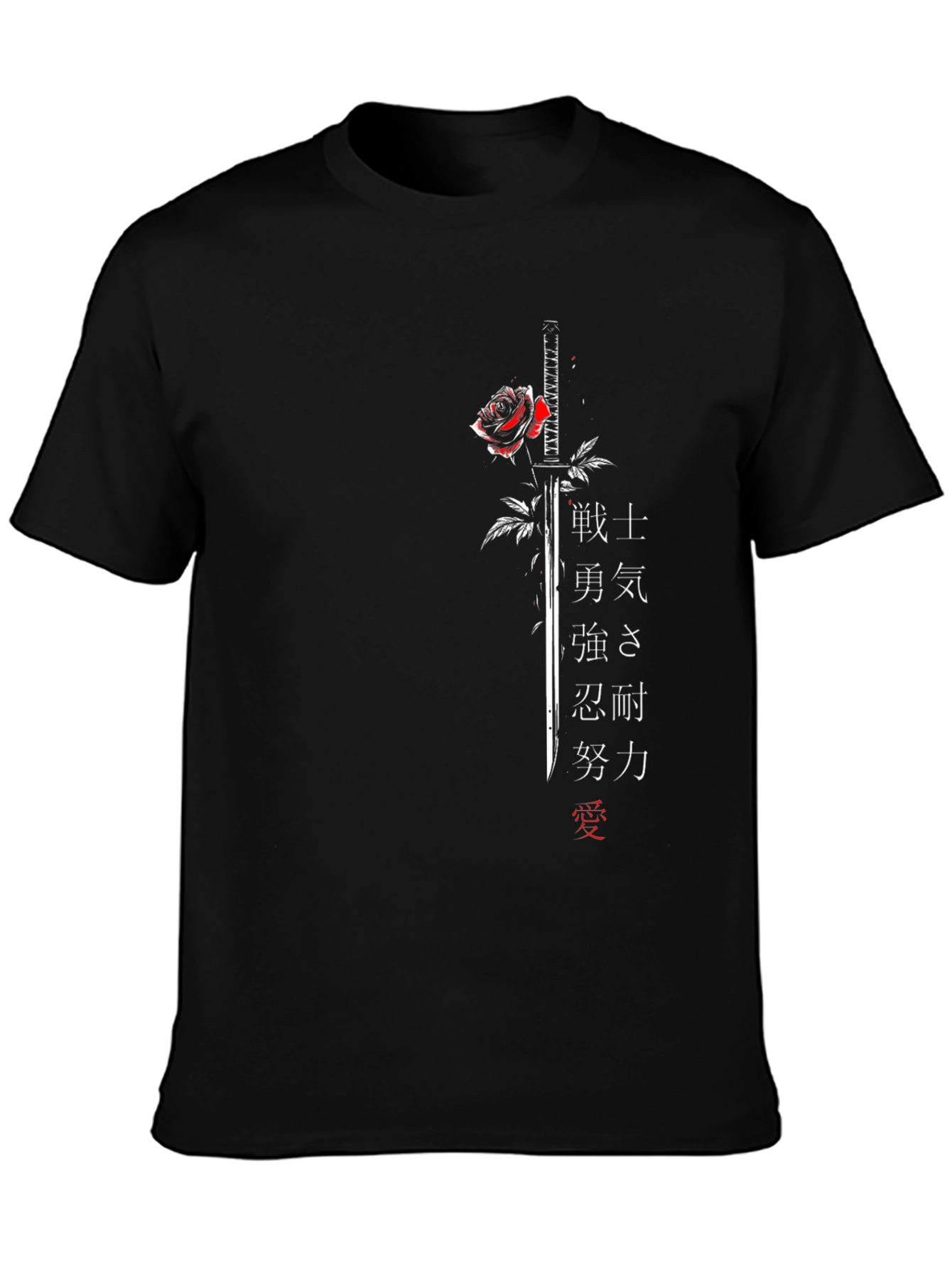 Samurai Sword & Rose Graphic Tee