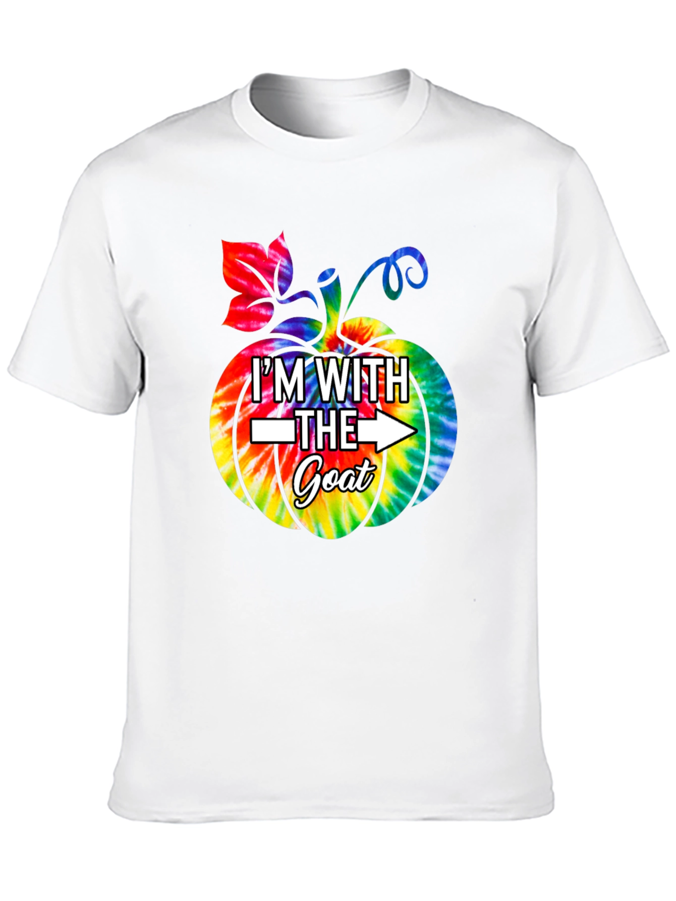 Im With The Goat T-Shirt Tie Dye Pumpkin Graphic