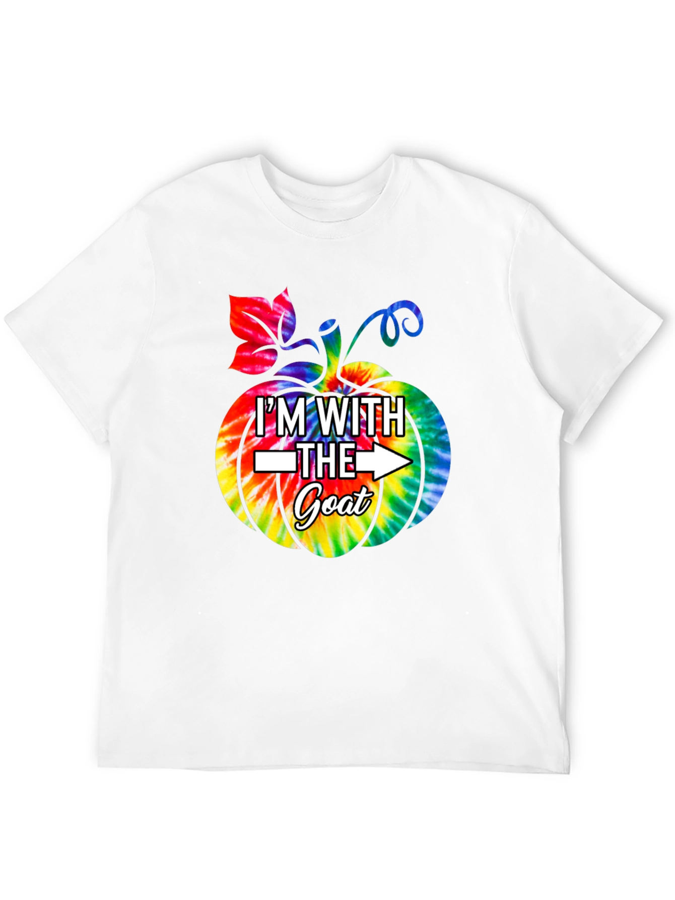 Im With The Goat T-Shirt Tie Dye Pumpkin Graphic
