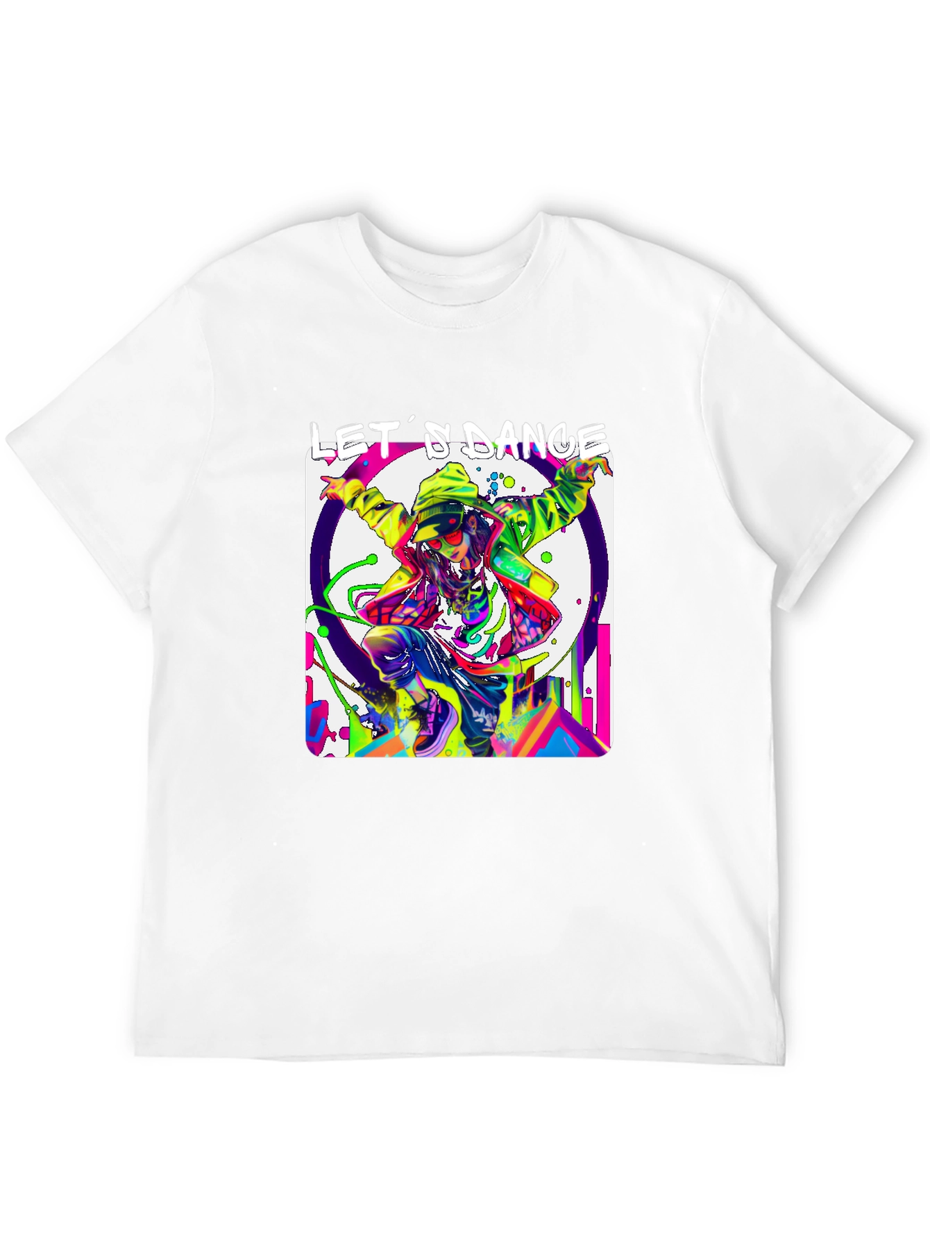 Lets Dance Graphic T-Shirt - Black Vibrant Design