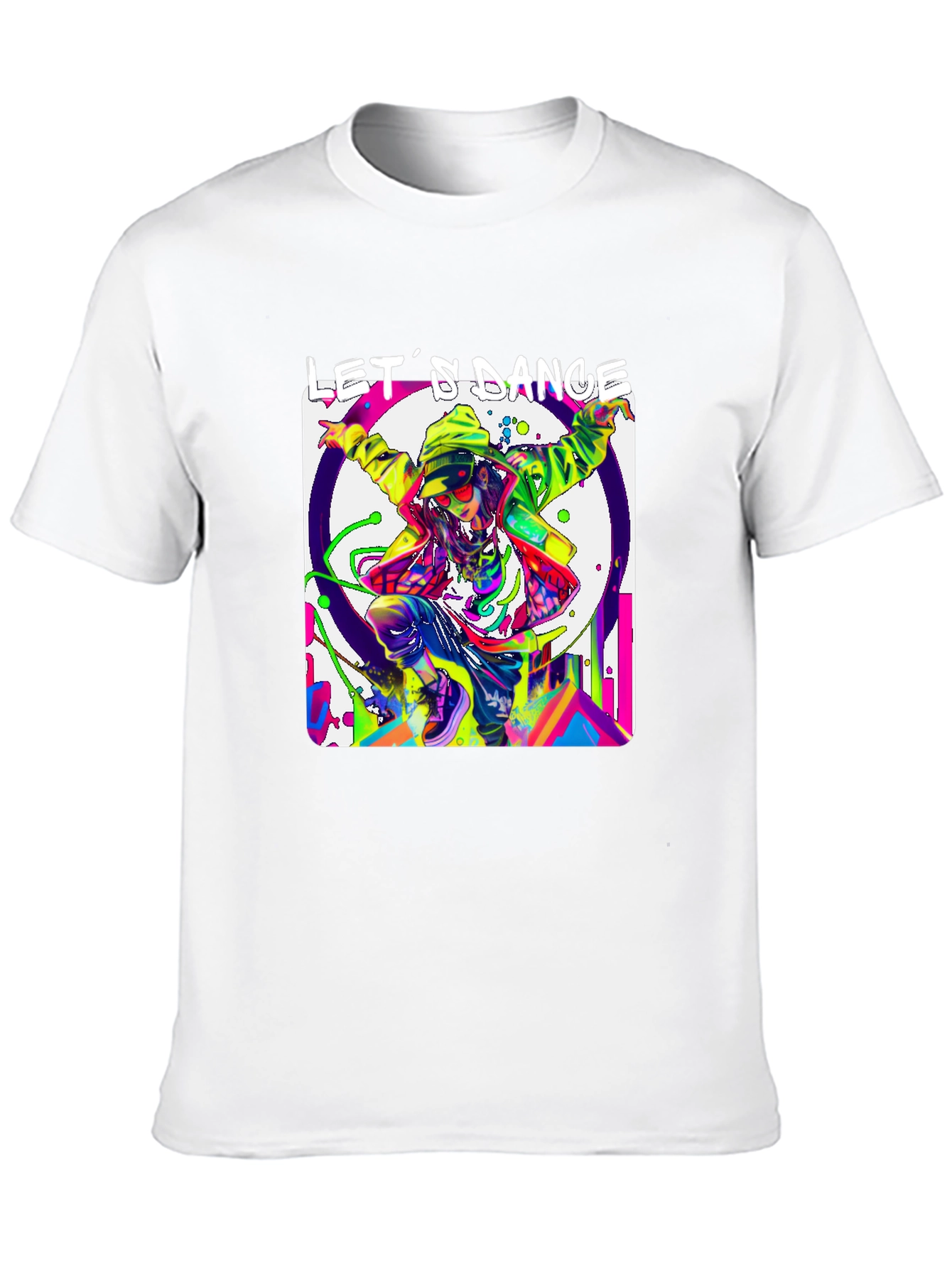 Lets Dance Graphic T-Shirt - Black Vibrant Design