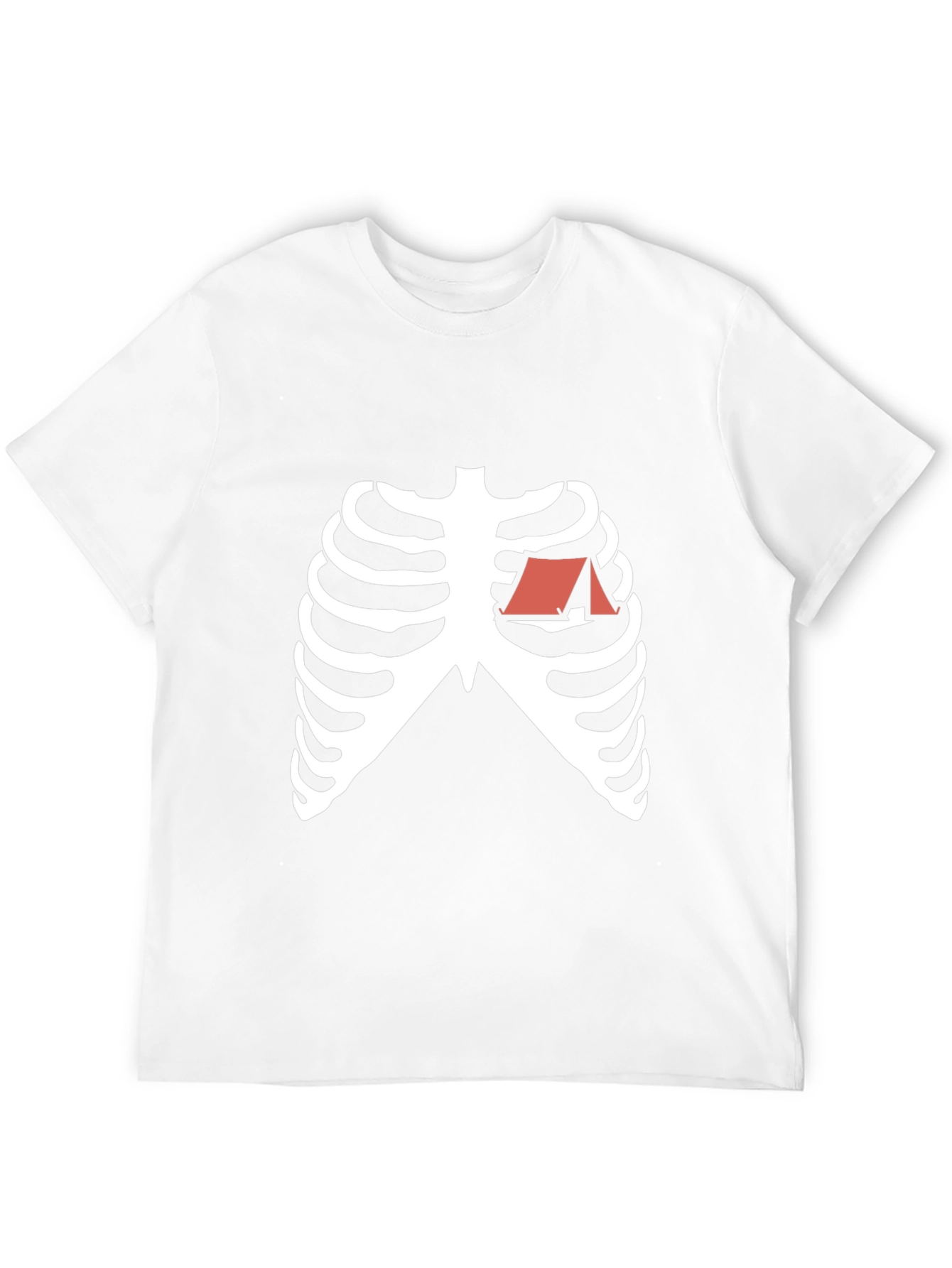 Camping Heart Skeleton Graphic Tee - Black