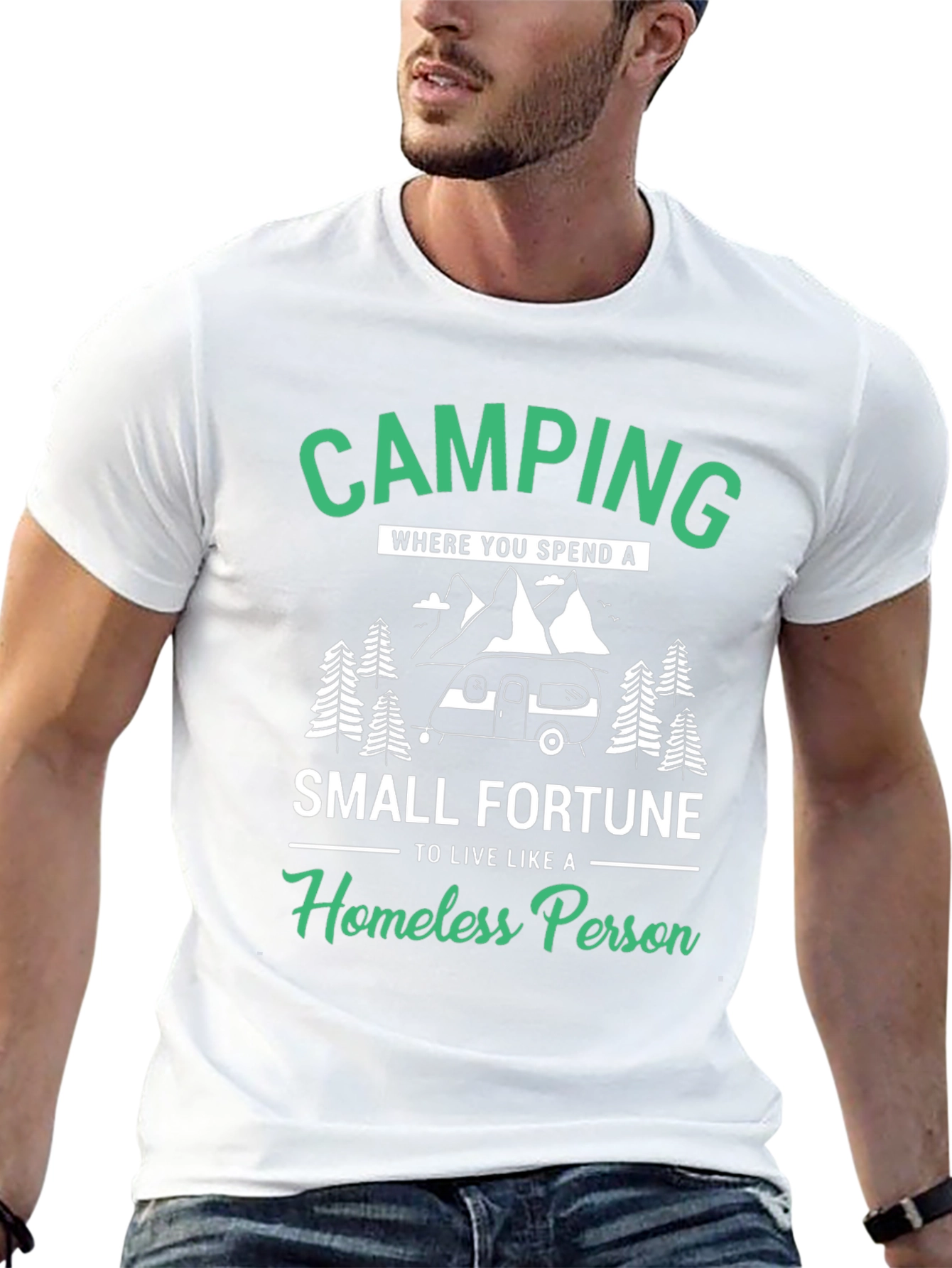 Camping Small Fortune Graphic T-Shirt