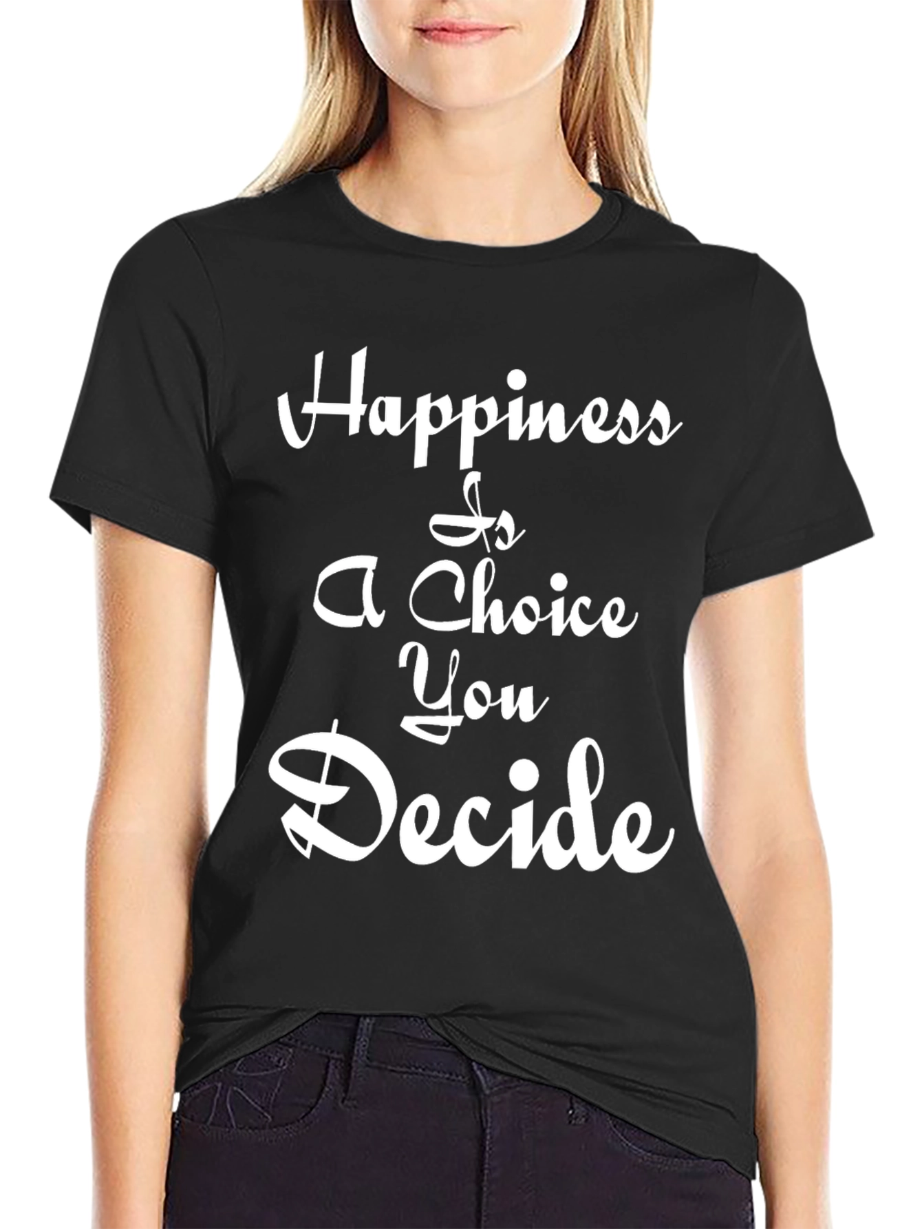 Happiness Choice Black T-Shirt for Men