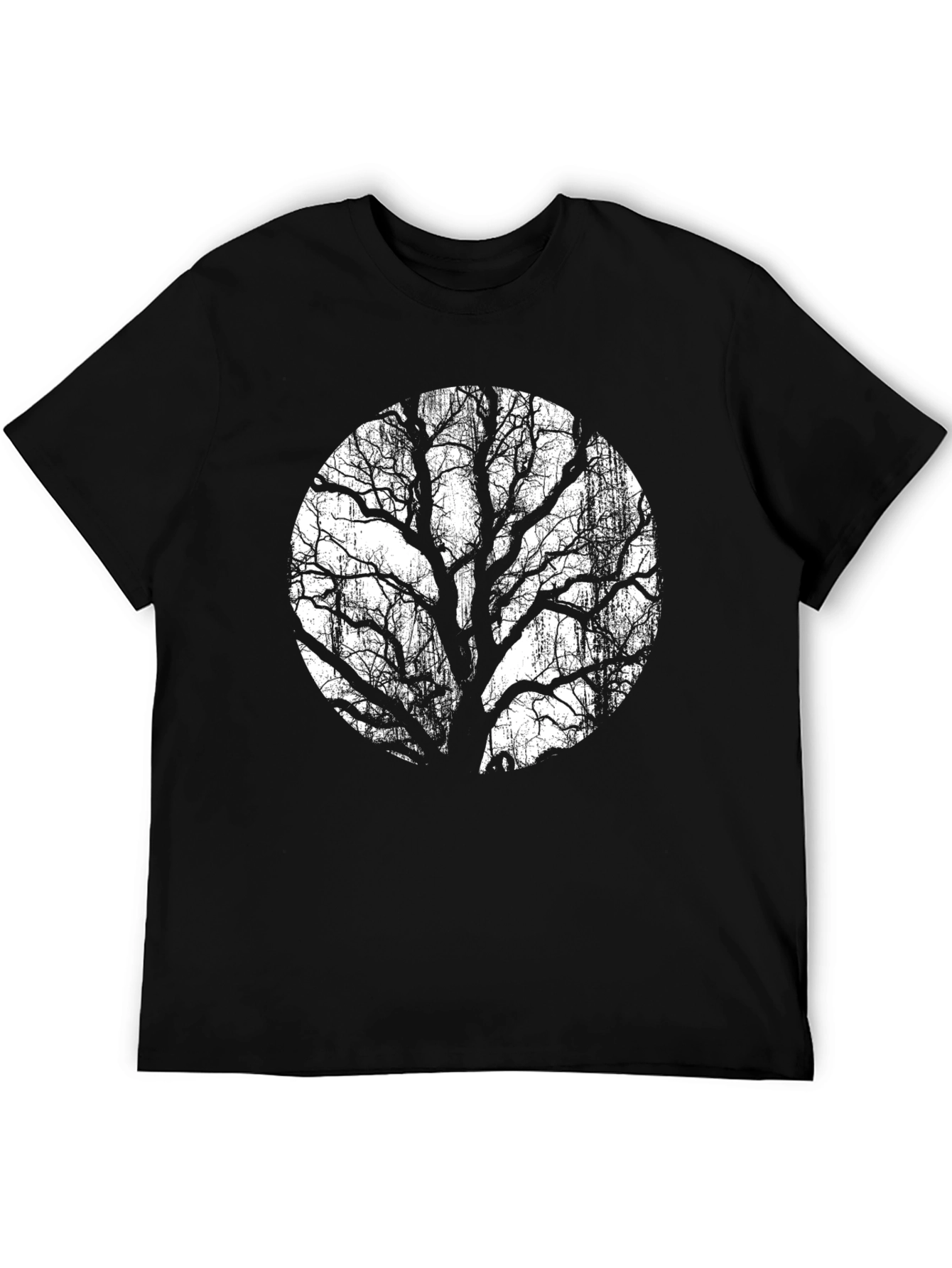 Black T-Shirt with Tree Silhouette