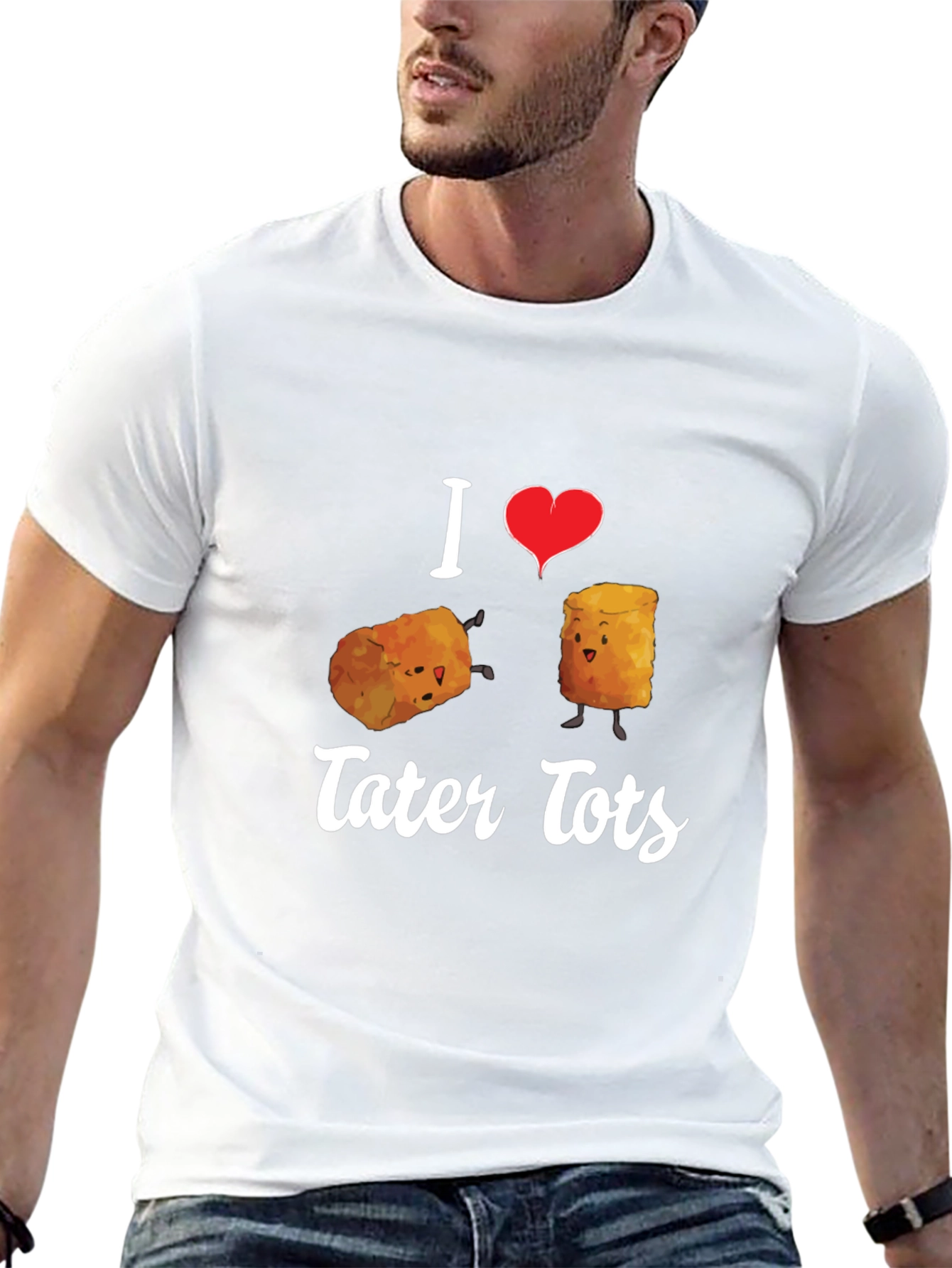 I Heart Tater Tots Graphic Tee - Black