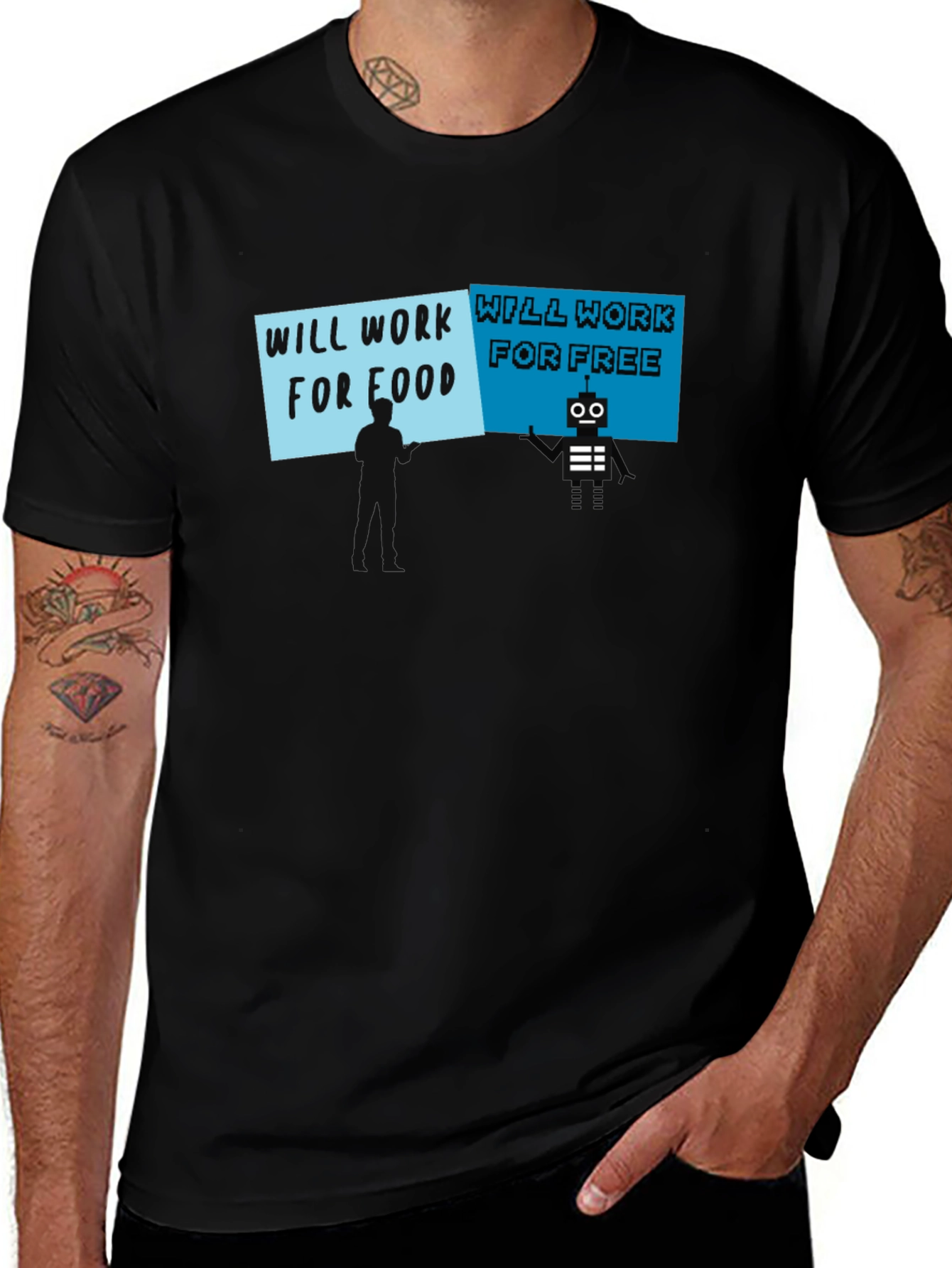 Will Work for Food vs. Free T-Shirt
