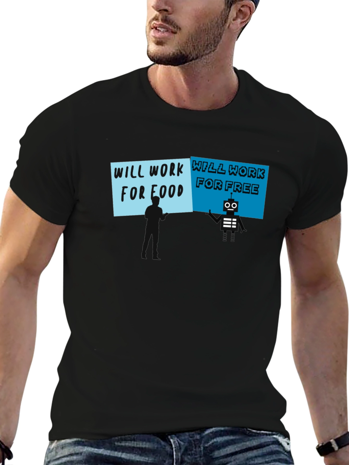 Will Work for Food vs. Free T-Shirt