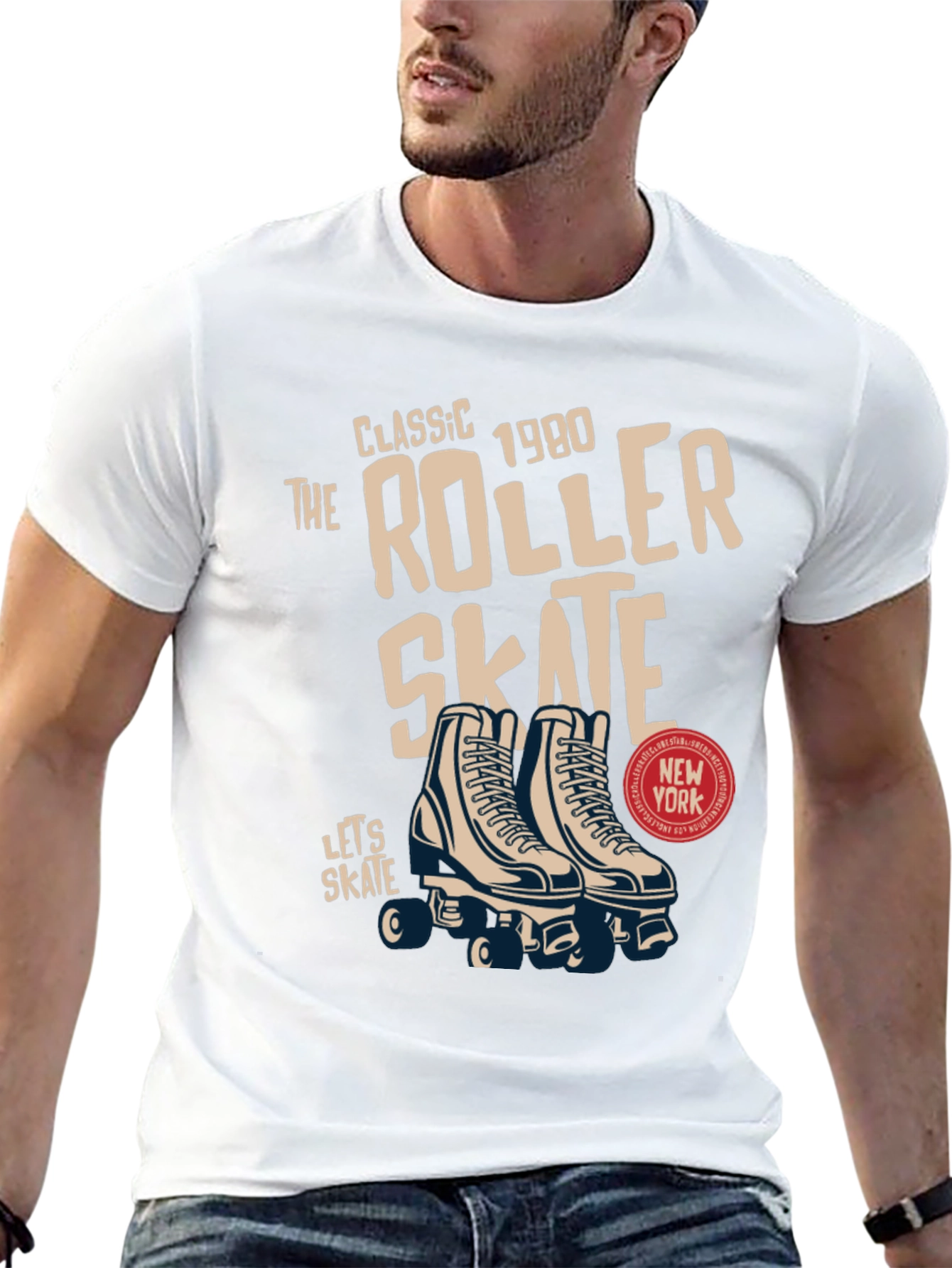 Retro Roller Skate Graphic Tee - Classic 1980s Design