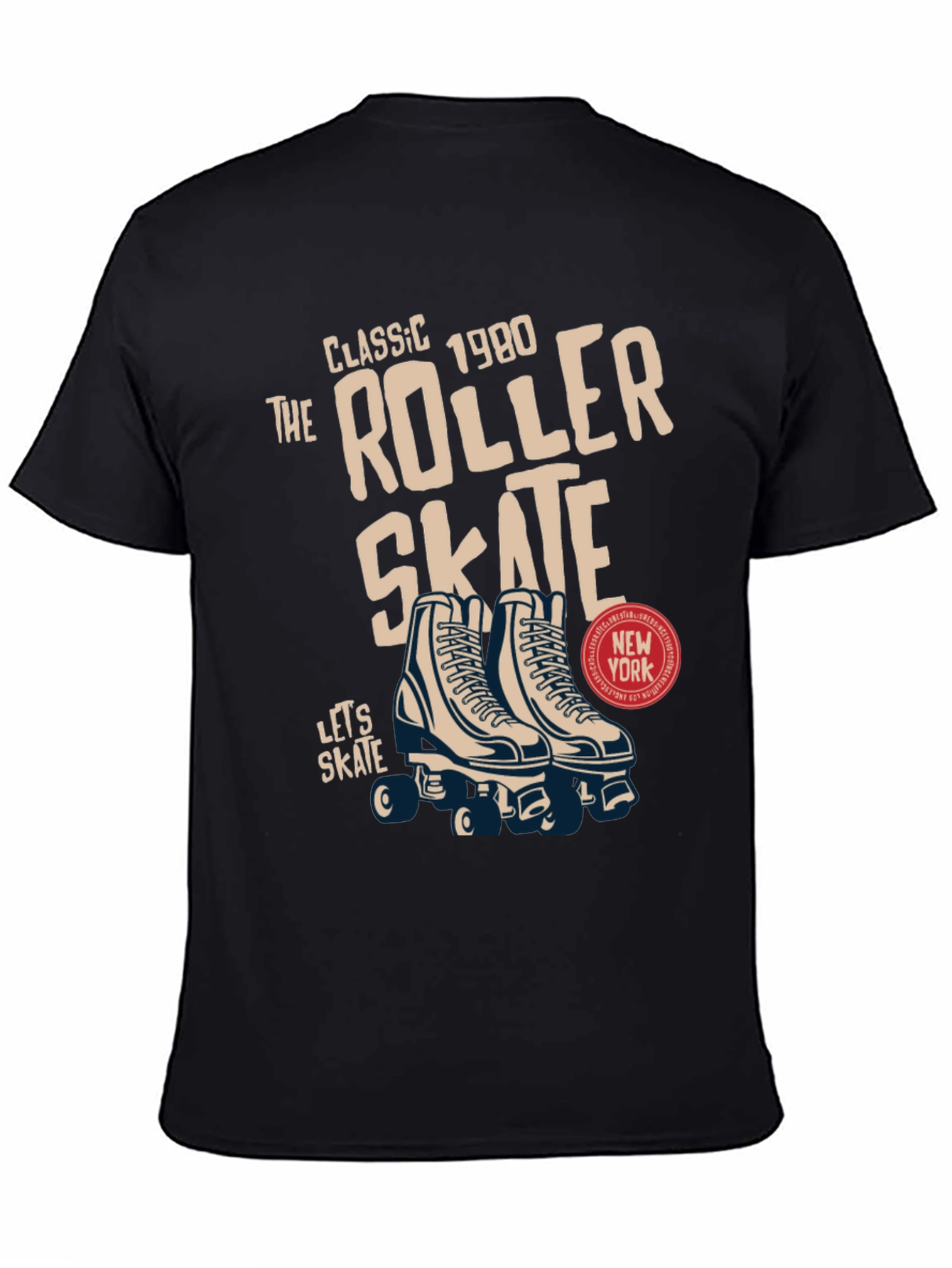 Retro Roller Skate Graphic Tee - Classic 1980s Design