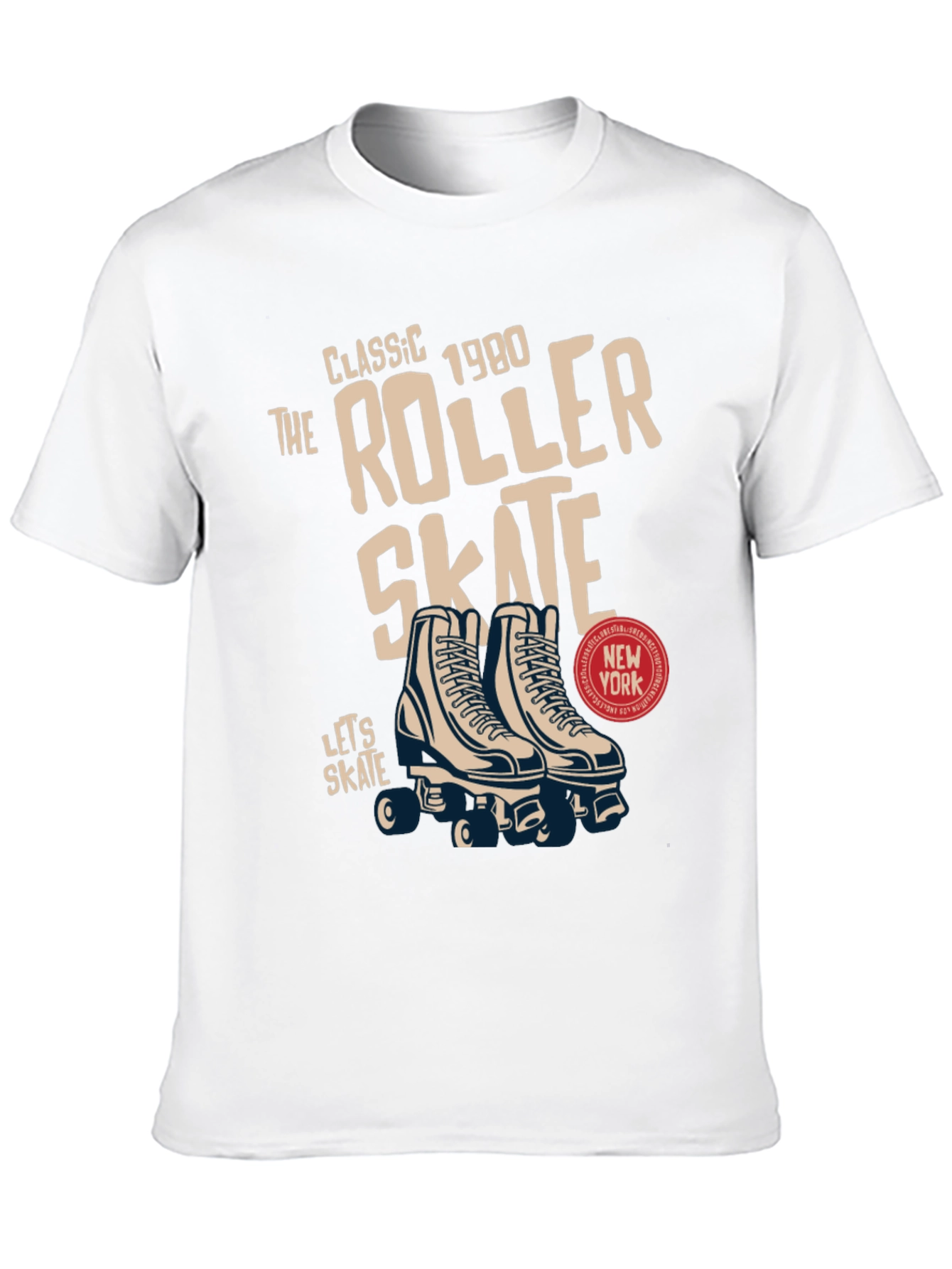 Retro Roller Skate Graphic Tee - Classic 1980s Design