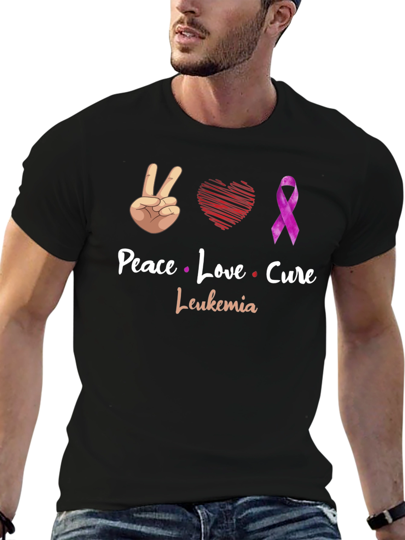 Peace Love Cure Leukemia Awareness T-Shirt
