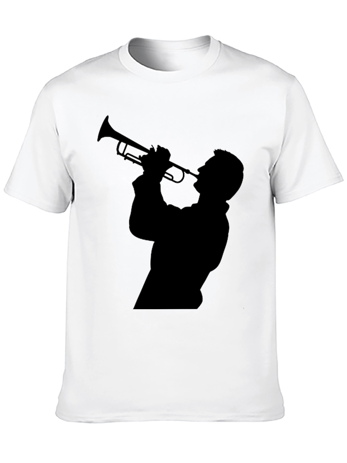 Trumpet Player Silhouette Black T-Shirt