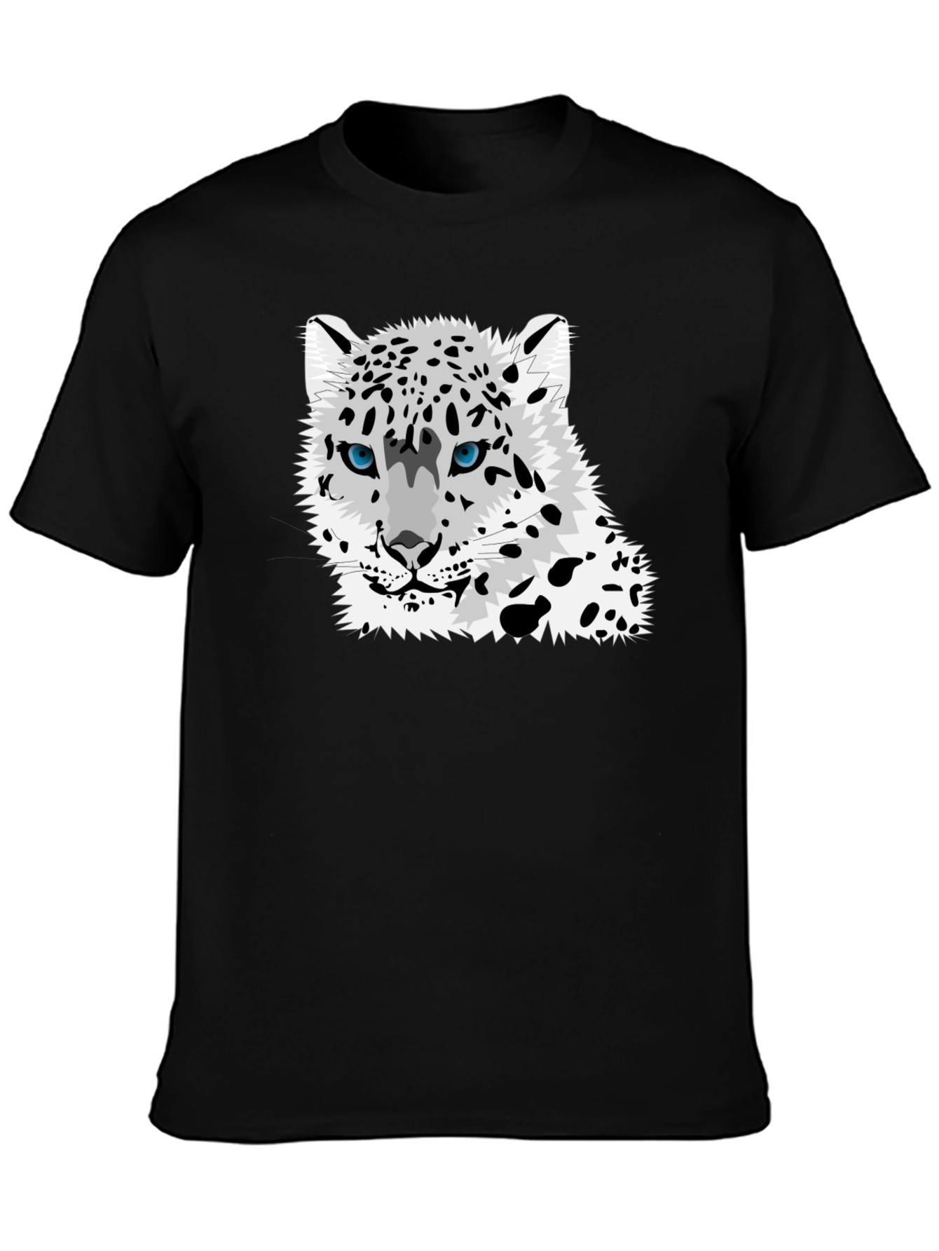 Snow Leopard Graphic Tee - Black T-Shirt