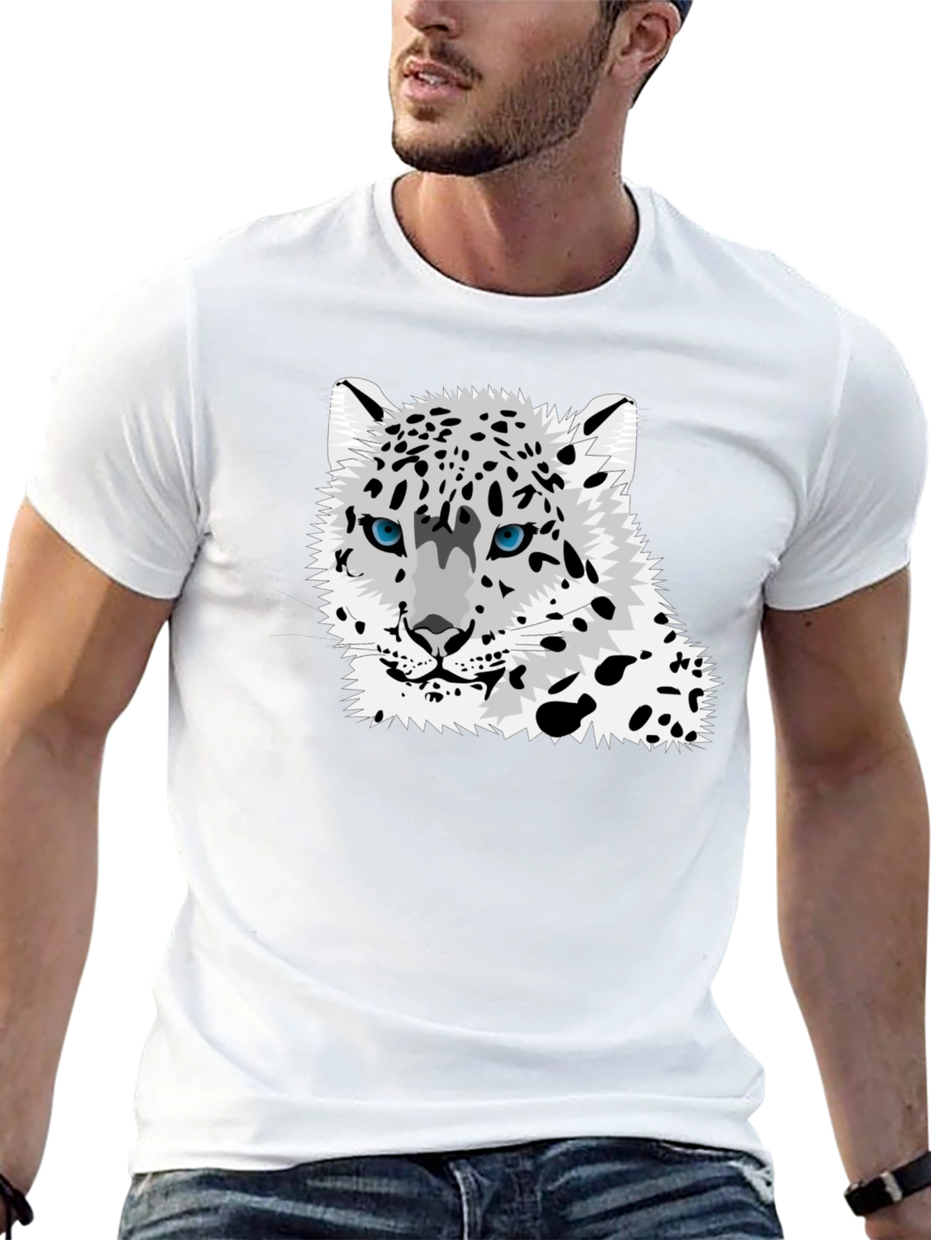 Snow Leopard Graphic Tee - Black T-Shirt