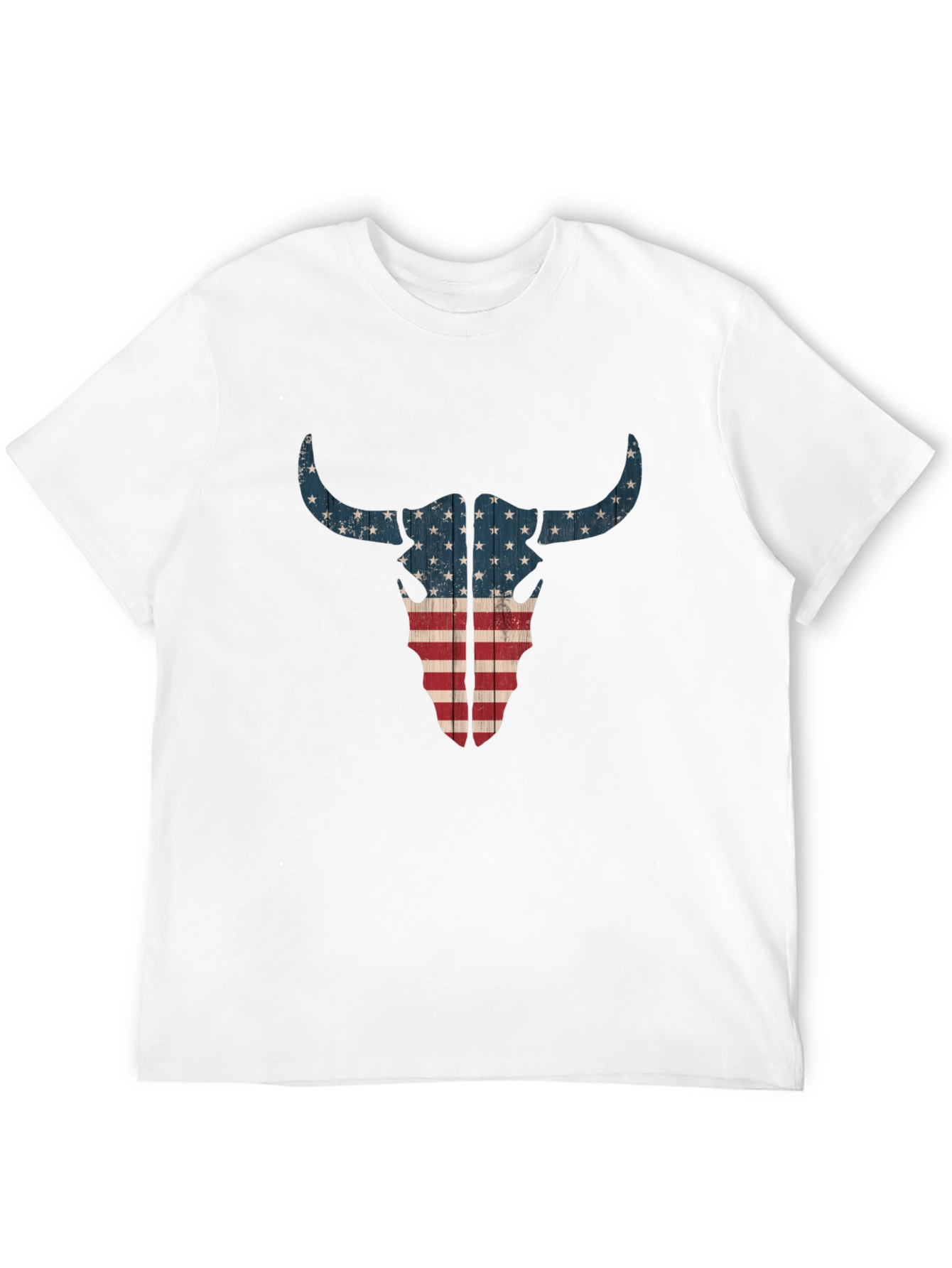 American Flag Bull Skull Graphic Tee