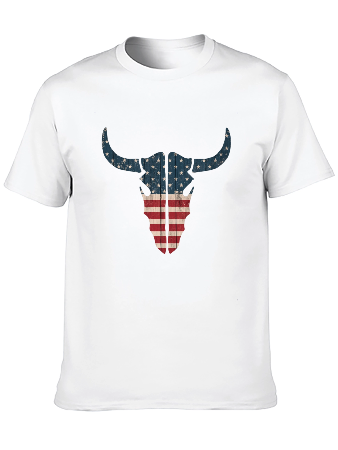 American Flag Bull Skull Graphic Tee