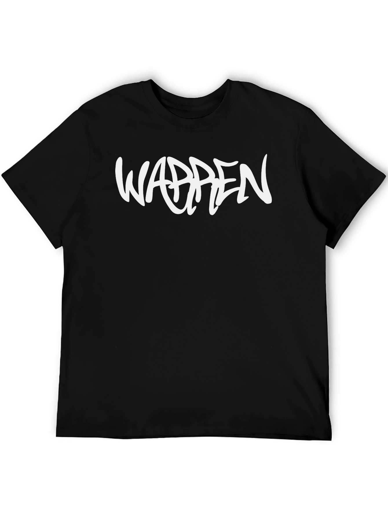 Black T-Shirt with Warpen Graffiti Text