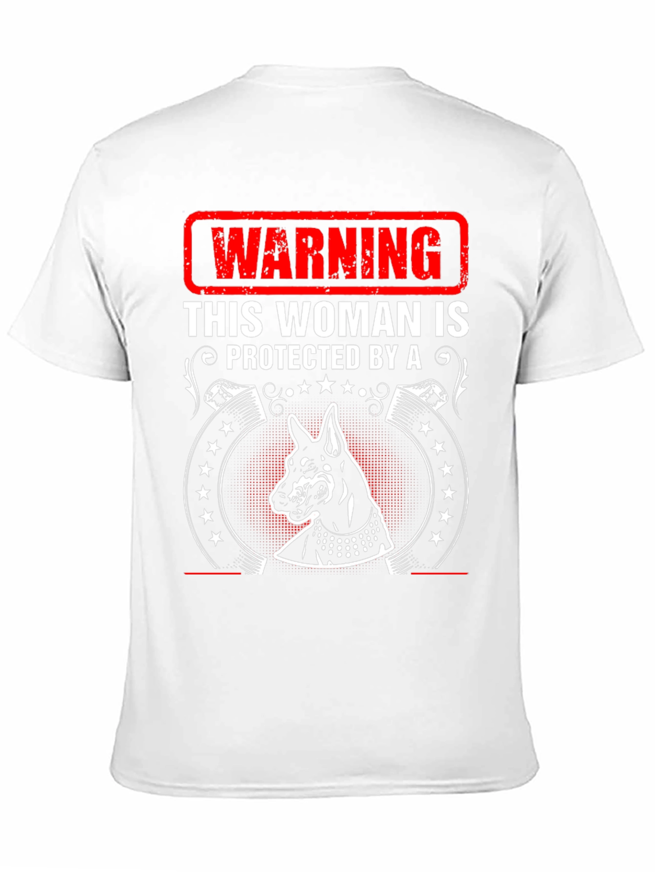 Warning Doberman Protected Woman Black T-Shirt