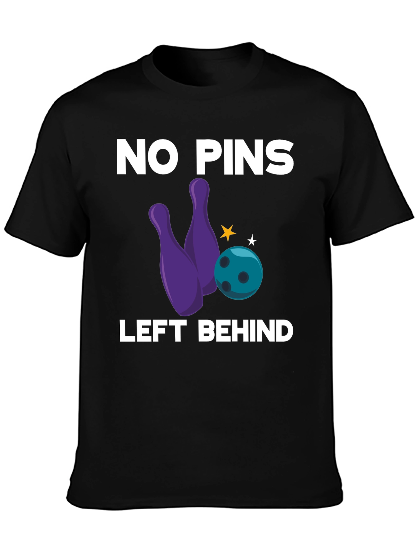 No Pins Left Behind Bowling Graphic Tee