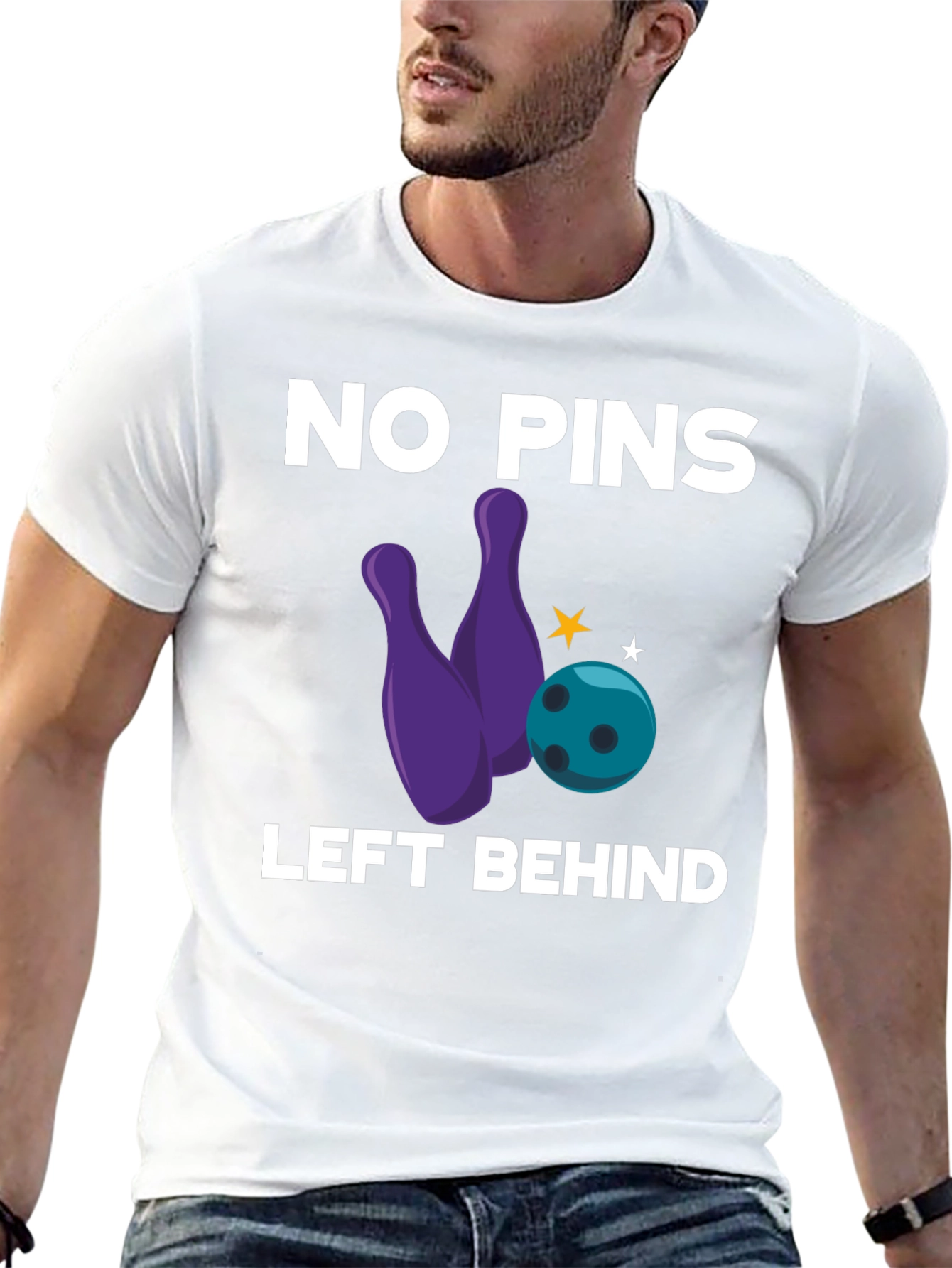 No Pins Left Behind Bowling Graphic Tee
