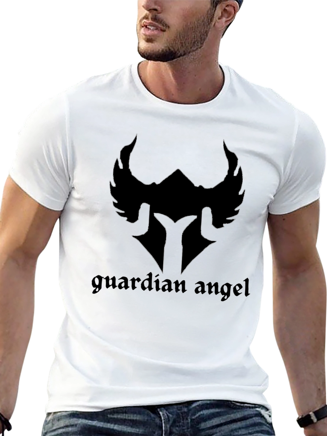 Guardian Angel Graphic Black T-Shirt