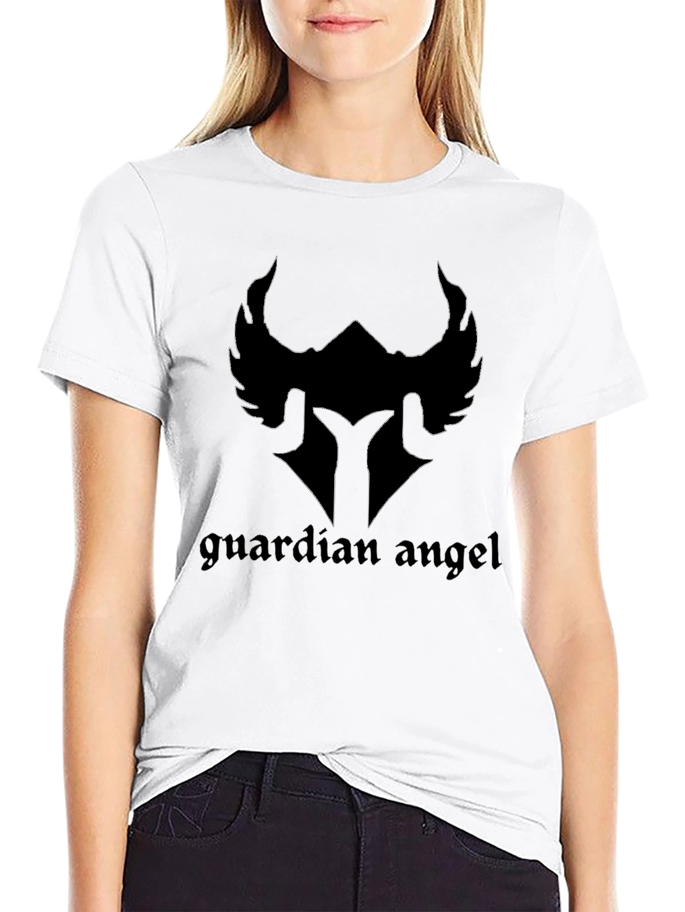 Guardian Angel Graphic Black T-Shirt