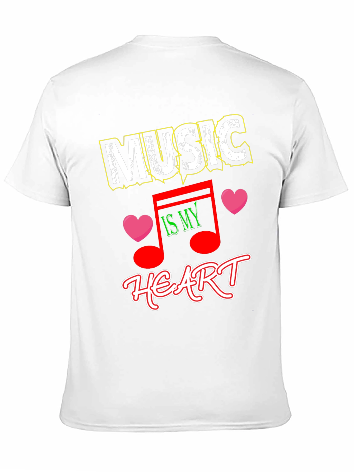 Music is My Heart Black Graphic Tee