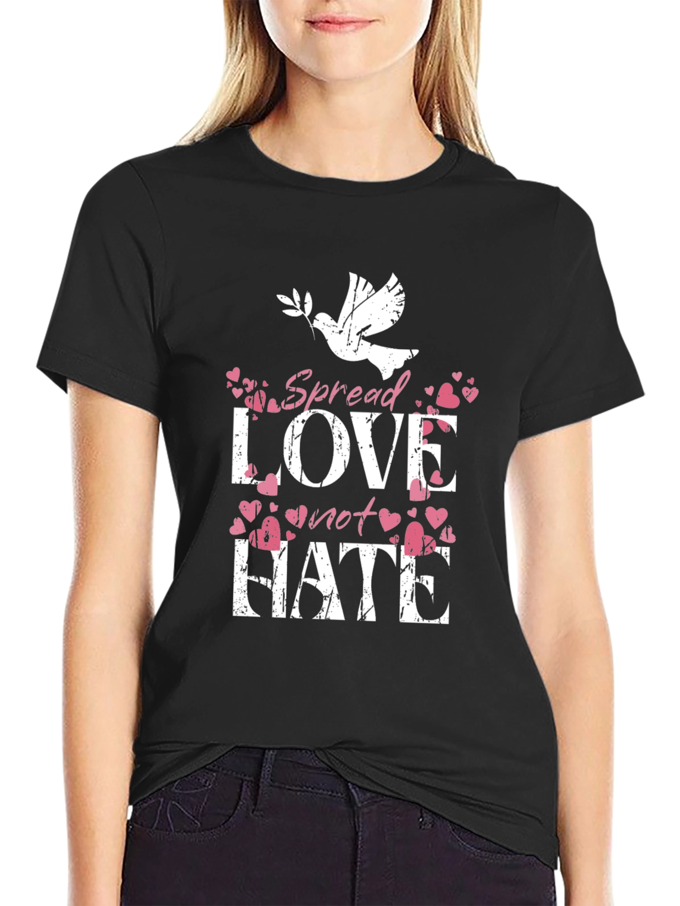 Spread Love Not Hate Graphic T-Shirt
