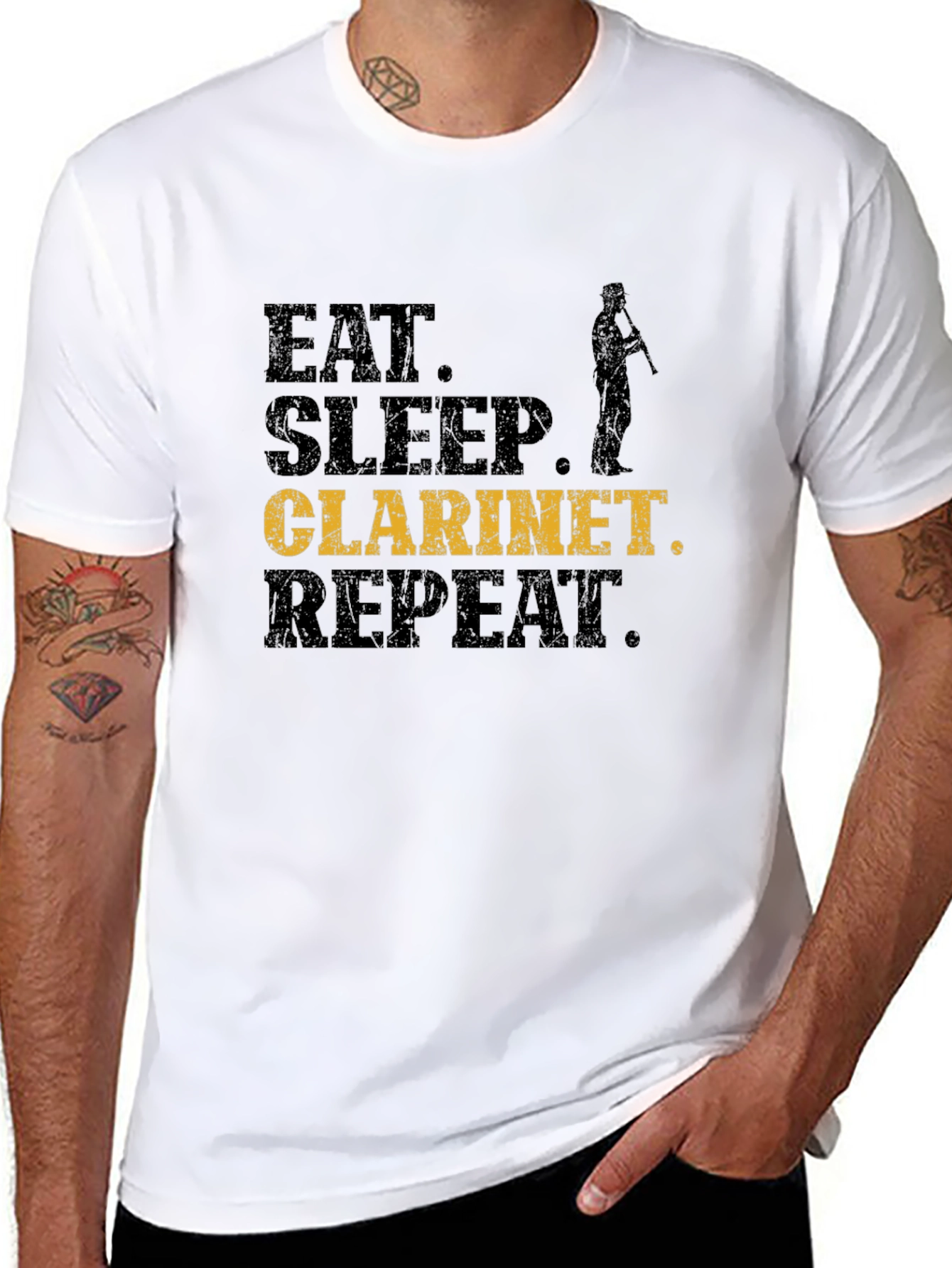Eat Sleep Clarinet Repeat Black T-Shirt