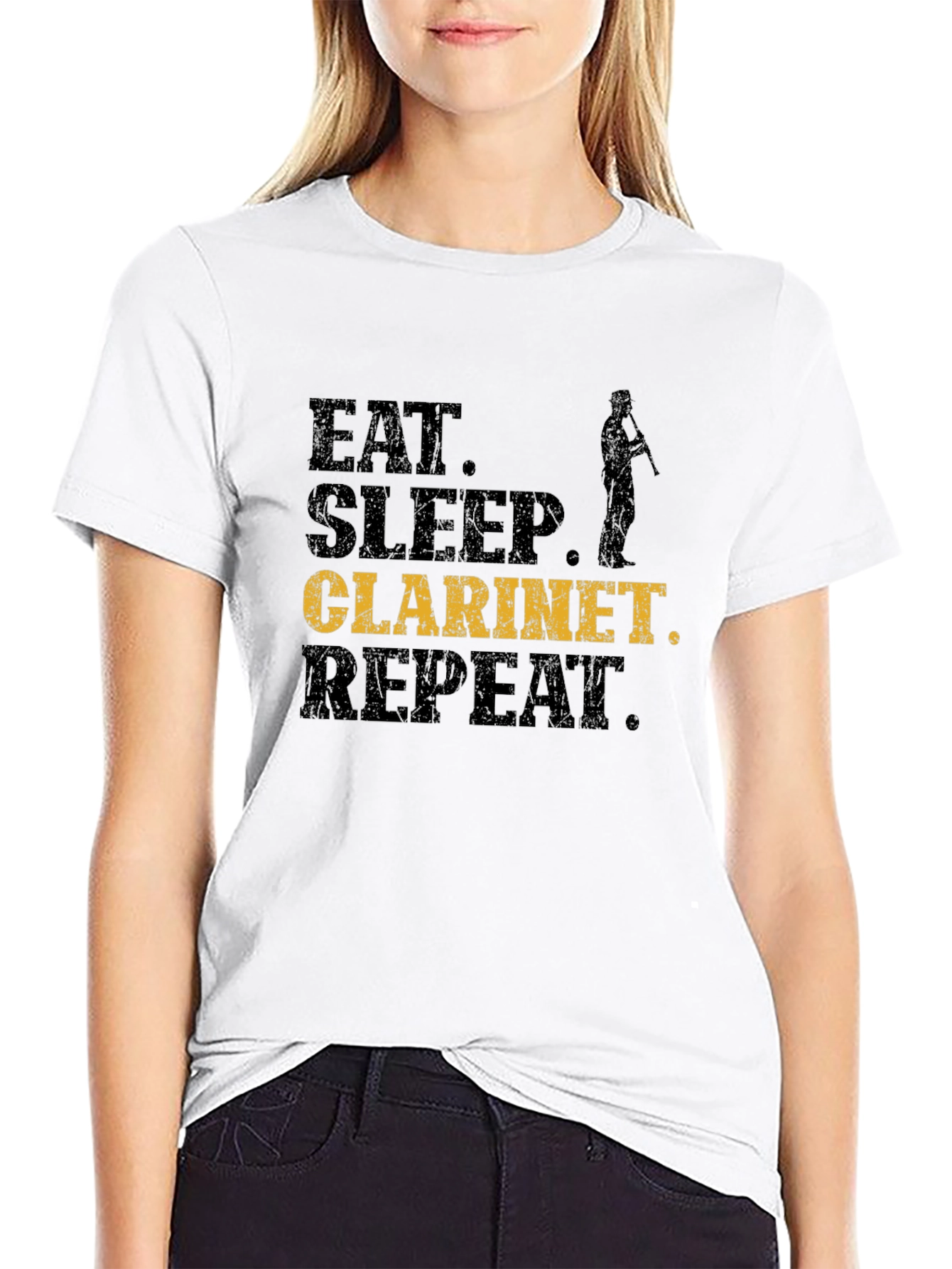 Eat Sleep Clarinet Repeat Black T-Shirt