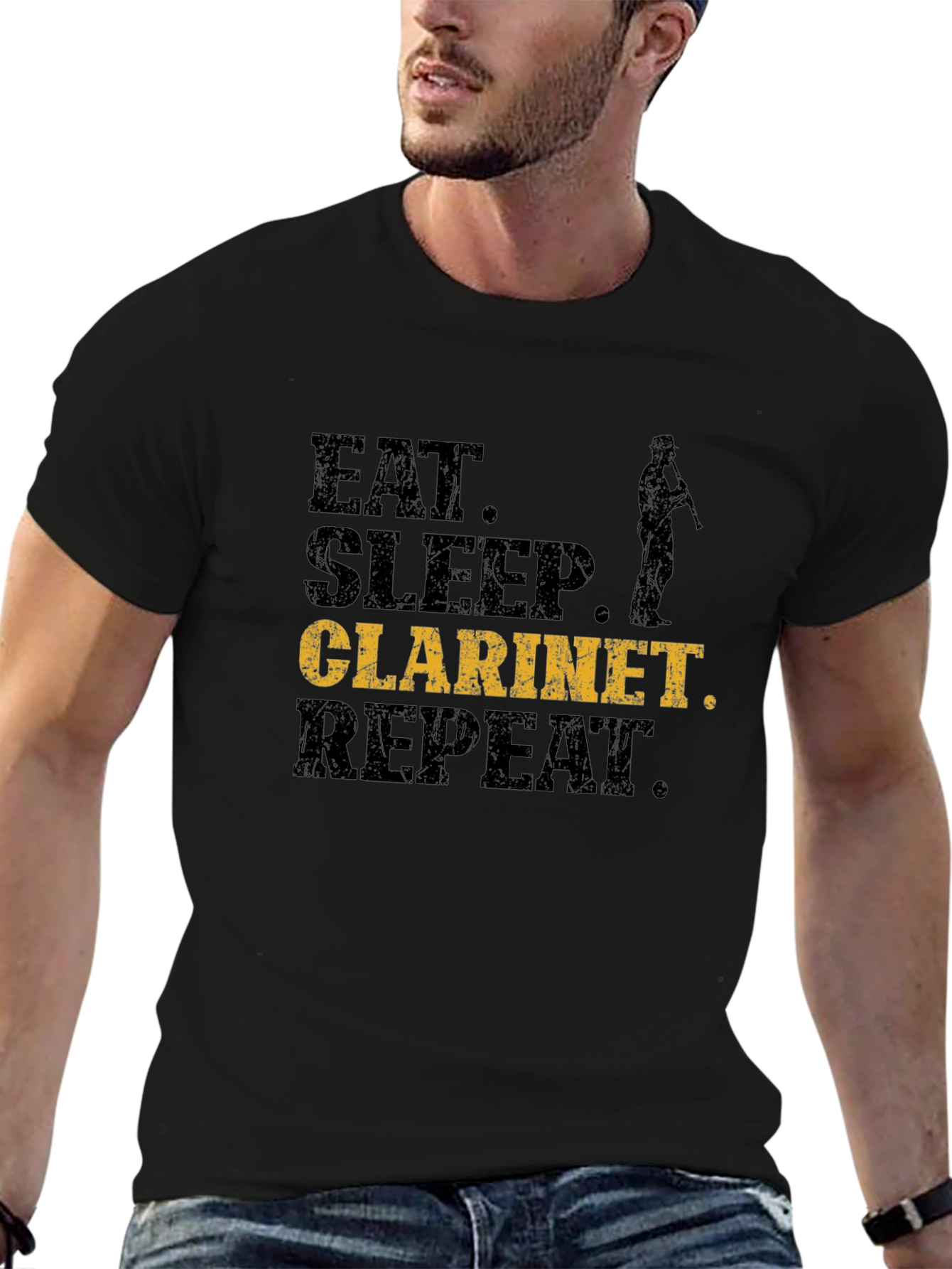 Eat Sleep Clarinet Repeat Black T-Shirt