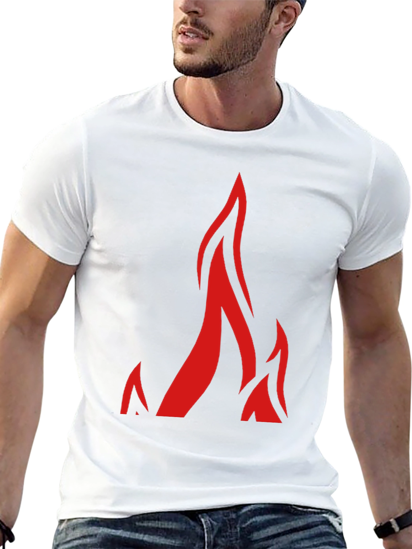 Bold Flame Graphic Black T-Shirt - Modern Streetwear Style