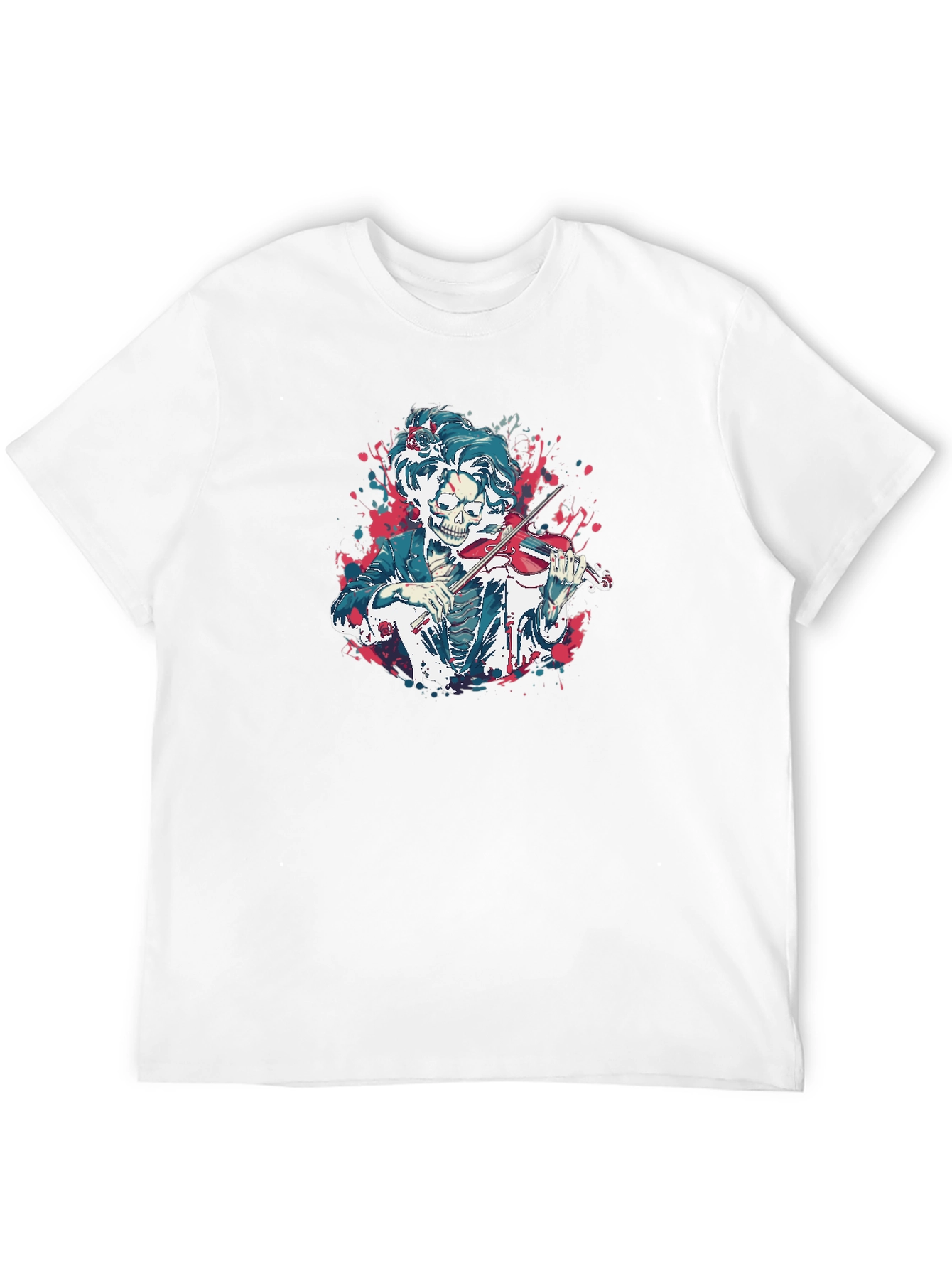Skeleton Violinist Graphic Tee - Black