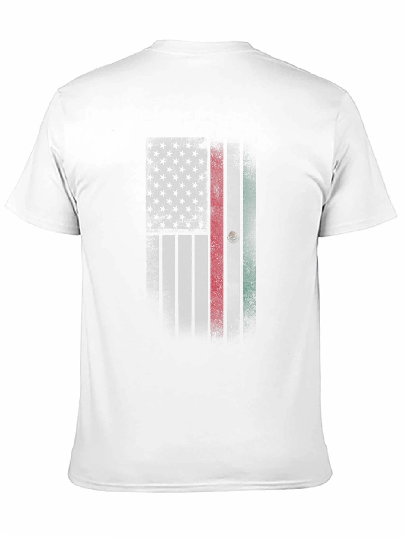 USA Mexico Flag Graphic Tee - Patriotic Blend T-Shirt